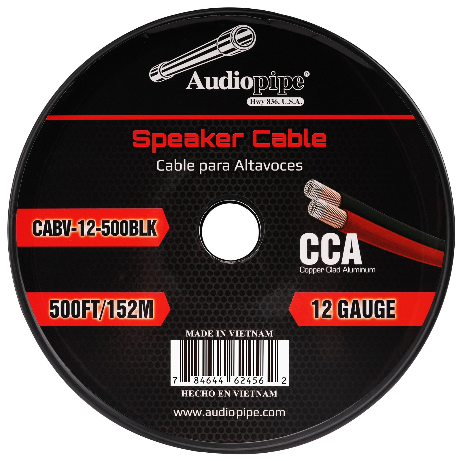 500FT 12AWG High-Quality Speaker Cable - Oxygen-Free Copper Wire for Home Theater, Studio & Outdoor Audio Systems (CABV 12 500BLK) - Perfect for Surround Sound, PA Systems & Professional Installations