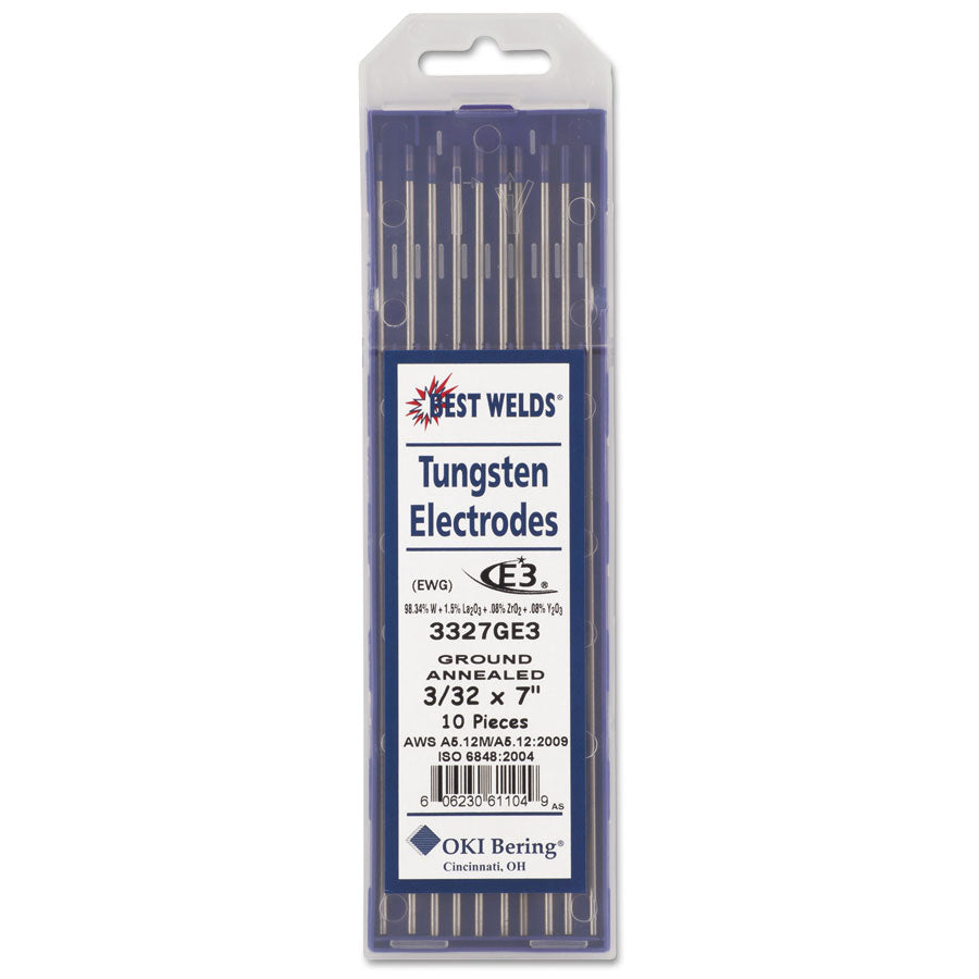 Premium E3 Tungsten Electrodes for TIG Welding - 10 Pack (2% Lanthanated) - High-Performance Welding Rods for Stainless Steel, Aluminum & Alloys - Perfect for Automotive, Aerospace & DIY Metal Fabrication