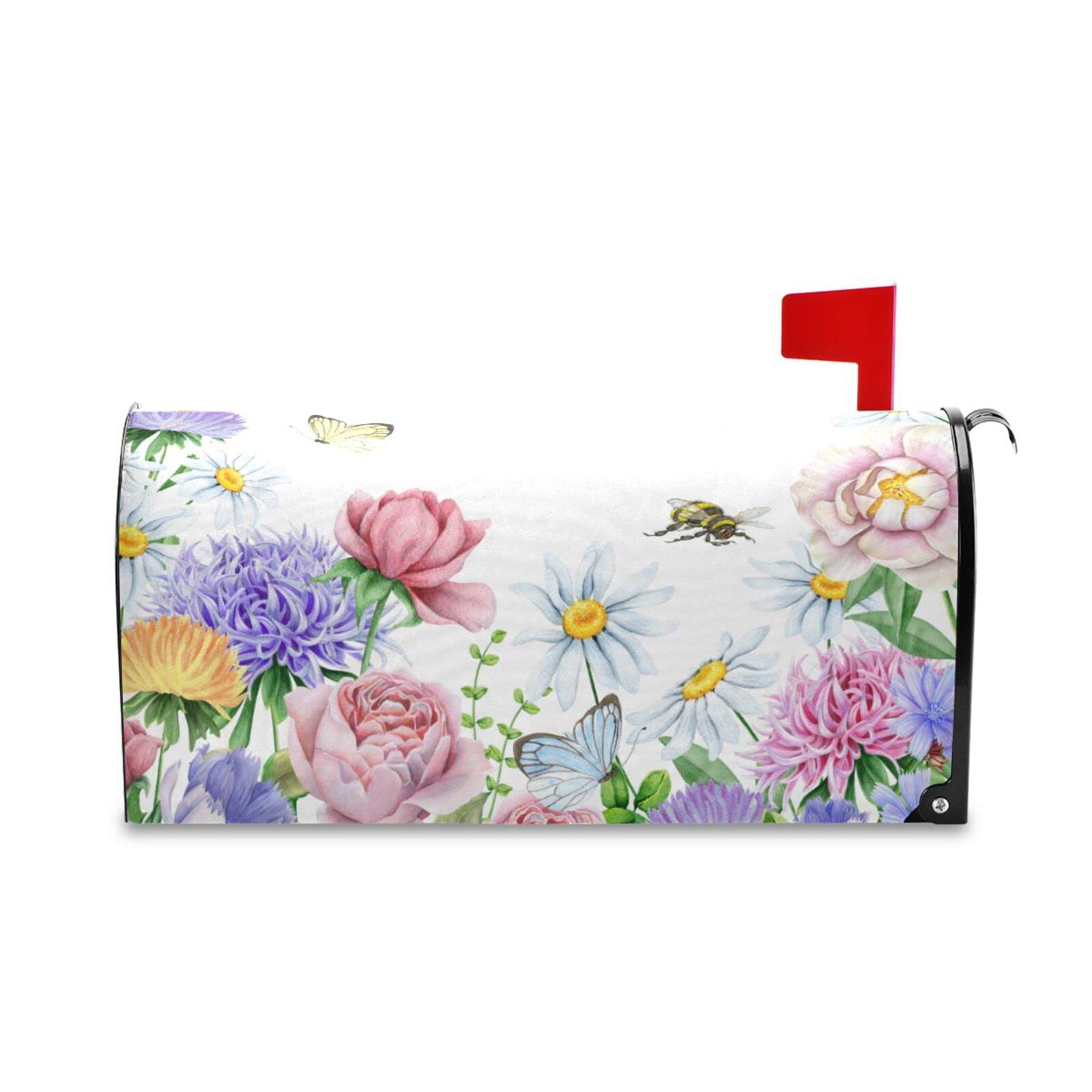Senya Spring Mailbox Cover - Waterproof Flower Garden Oxford Cloth Post Box with Magnetic Strip for Garden & Yard Decoration | Perfect for Spring Home Decor & Outdoor Mailbox Protection