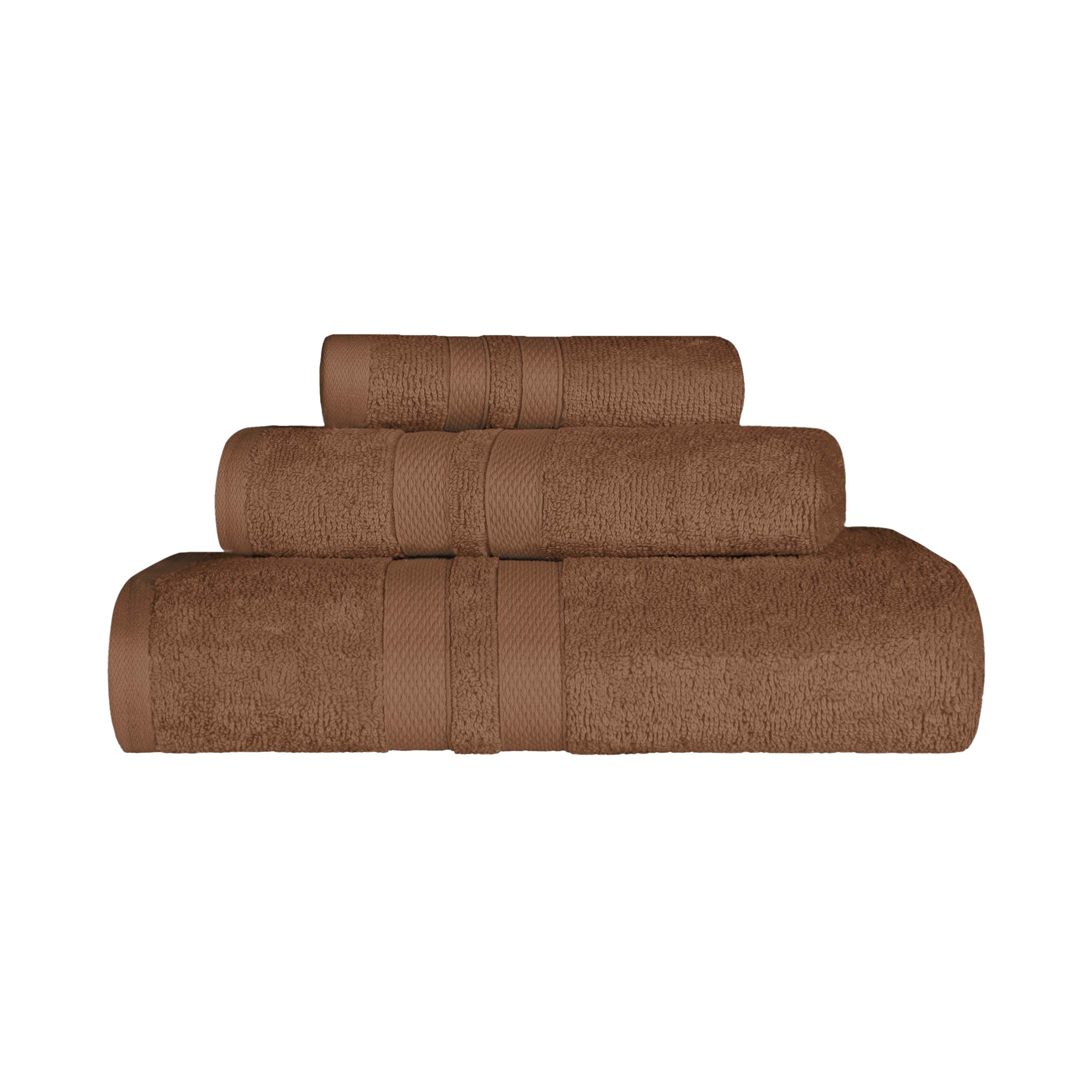 Ultra Soft Cotton Absorbent Bath Towel Set - 3 Piece Solid Color Towels for Bathroom, Spa, Gym & Beach | Quick Drying & Highly Absorbent