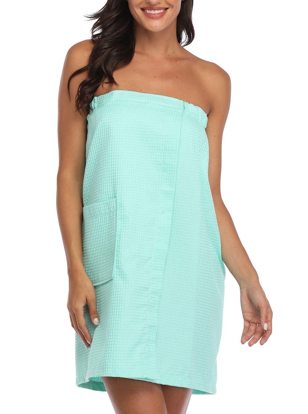 VERMODA Women's Lightweight Waffle Spa Bathrobe - Soft Terry Cloth Wrap with Adjustable Belt for Home, Spa & Beach Relaxation