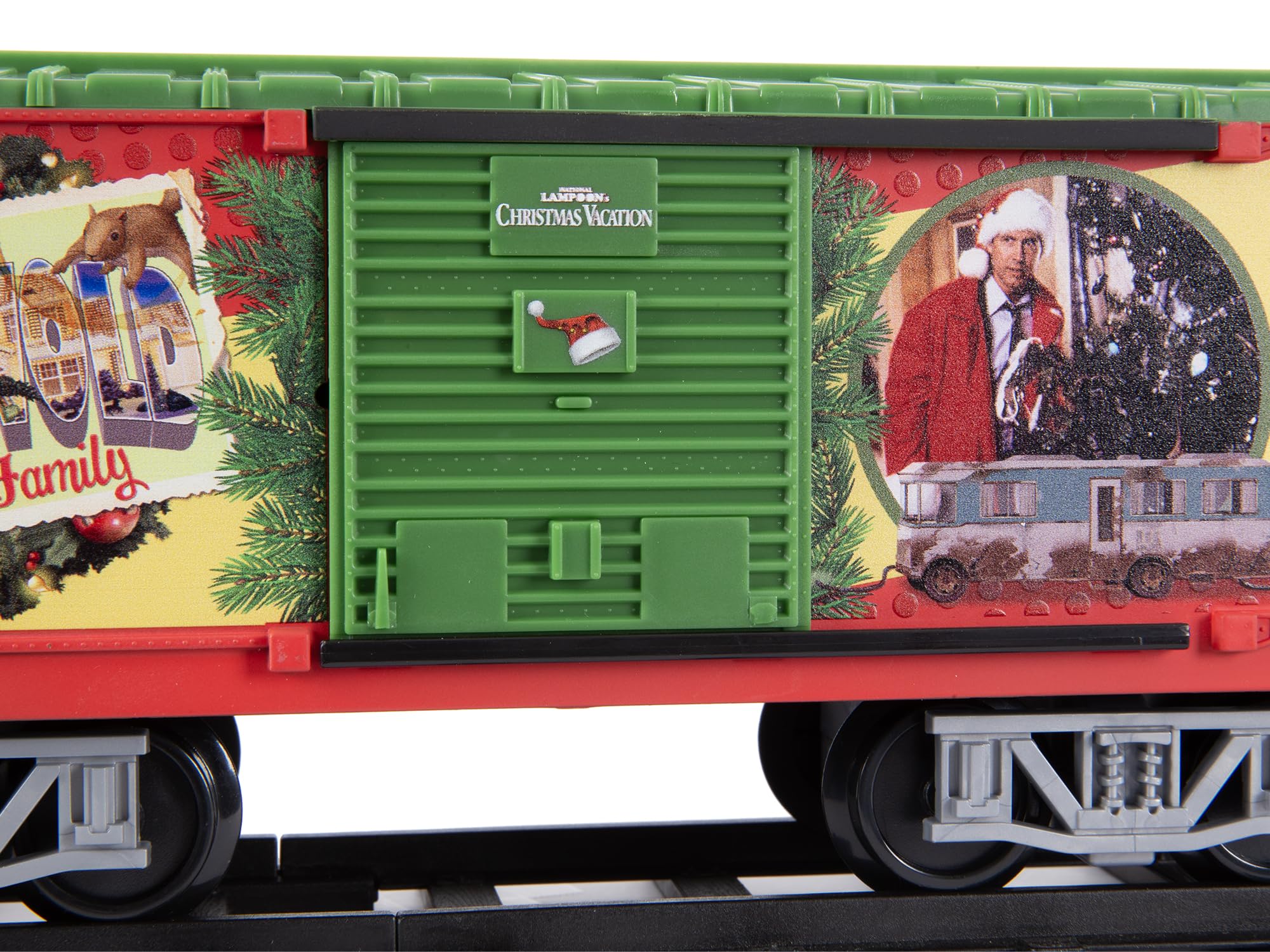 Lionel Battery-Powered Christmas Toy Train Set with Locomotive, 4 Train Cars, 8-Piece Track & Wireless Remote - Realistic Train Sounds & LED Lights for Kids Ages 4+ | Holiday Decor, Gift for Boys & Girls, Christmas Tree Display