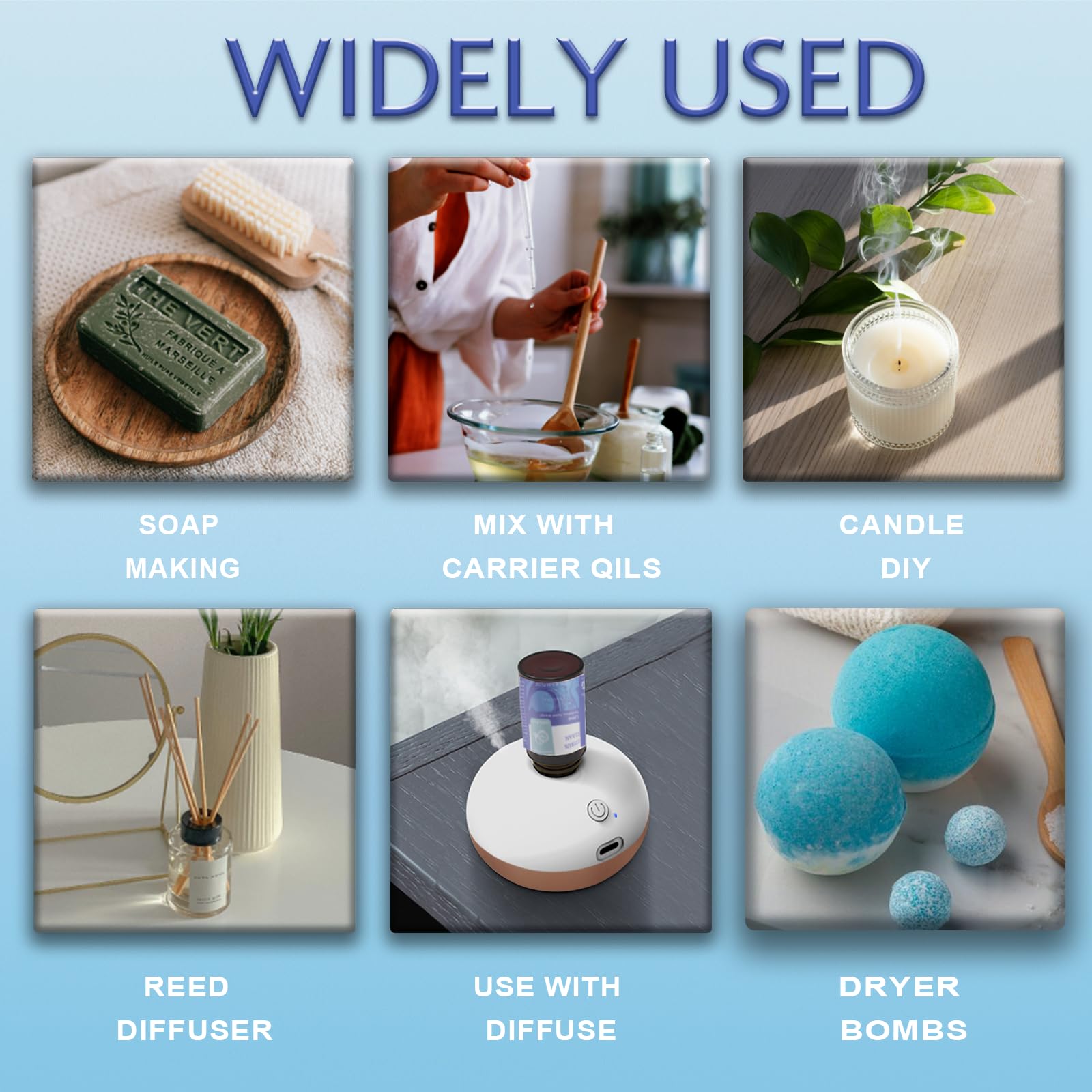 **100% Pure Essential Oils for Laundry, Diffusers & Home - 6x10ml Aromatherapy Set (Clean Scent) - Perfect for Soap Making, Candles, Humidifiers & Dryer Balls - Freshen Clothes & Relaxing Home Scents**