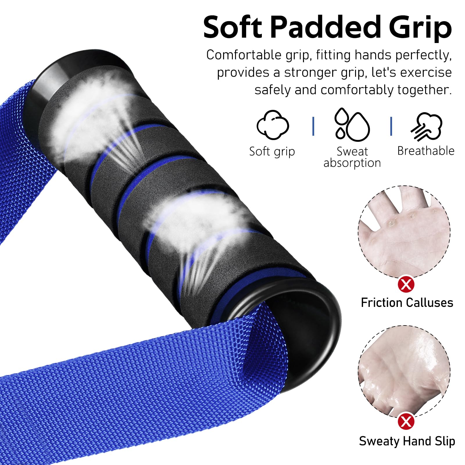 WALITO Heavy Duty Exercise Handles - Replacement Cable Machine Attachments for Home Gym Equipment, Pulley System, Strength Trainer - Perfect for Pilates, Resistance Bands & Full Body Workouts - Ideal for Home Gym, CrossFit & Functional Training