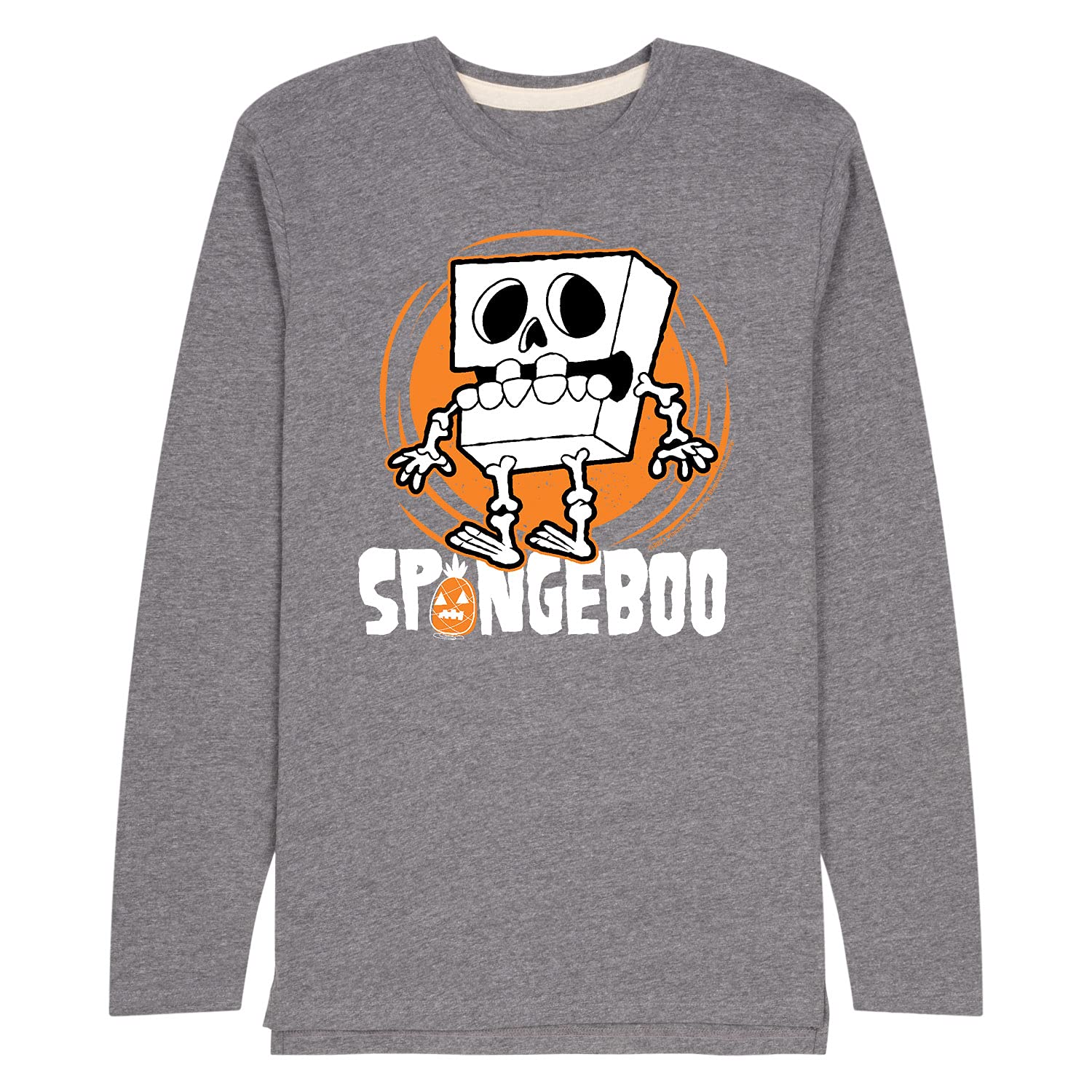 Spongebob Squarepants Men's Long Sleeve Jersey T-Shirt - Soft Cotton Blend Tee - Cartoon Character Apparel - Perfect for Cosplay, Halloween & Casual Wear