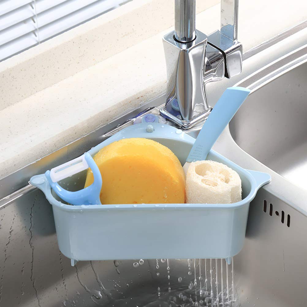 Stainless Steel Sink Storage Basket with Suction Cups - Organize Kitchen Utensils, Sponges & Cleaning Supplies - Perfect for Under Sink, Bathroom, and Cabinet Organization