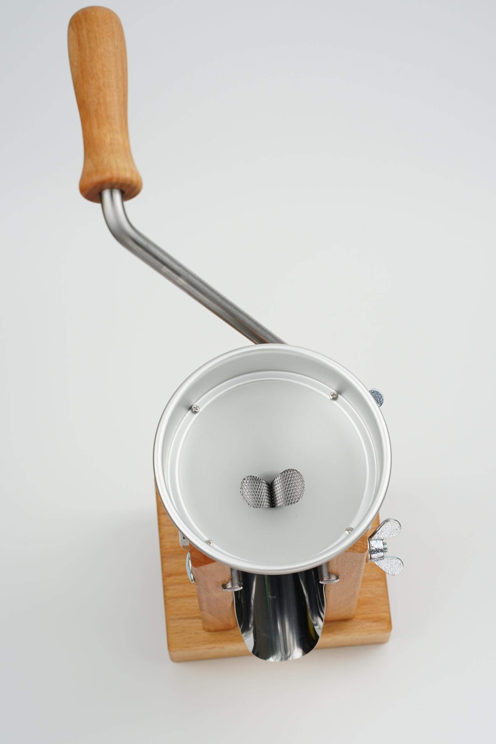 Premium Wooden Aschenfelder Grain Squeeze Table Model with Aluminum Funnel - 20