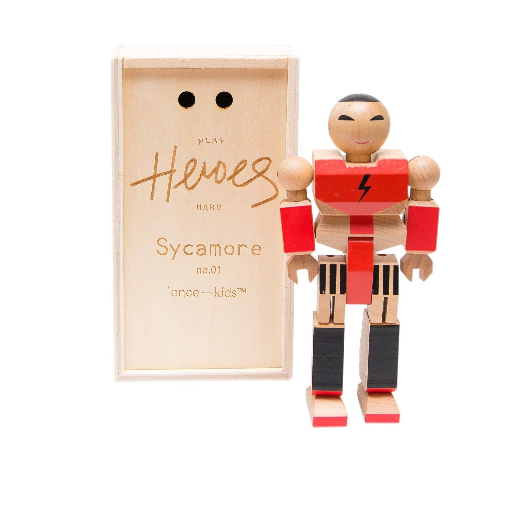 Playhard Hero Action Figures - Premium Sycamore Wood Baby Toys for Imaginative Play - Durable & Safe Kids Toy Gift for Boys & Girls - Perfect for Storytelling, Role Play and Early Childhood Development