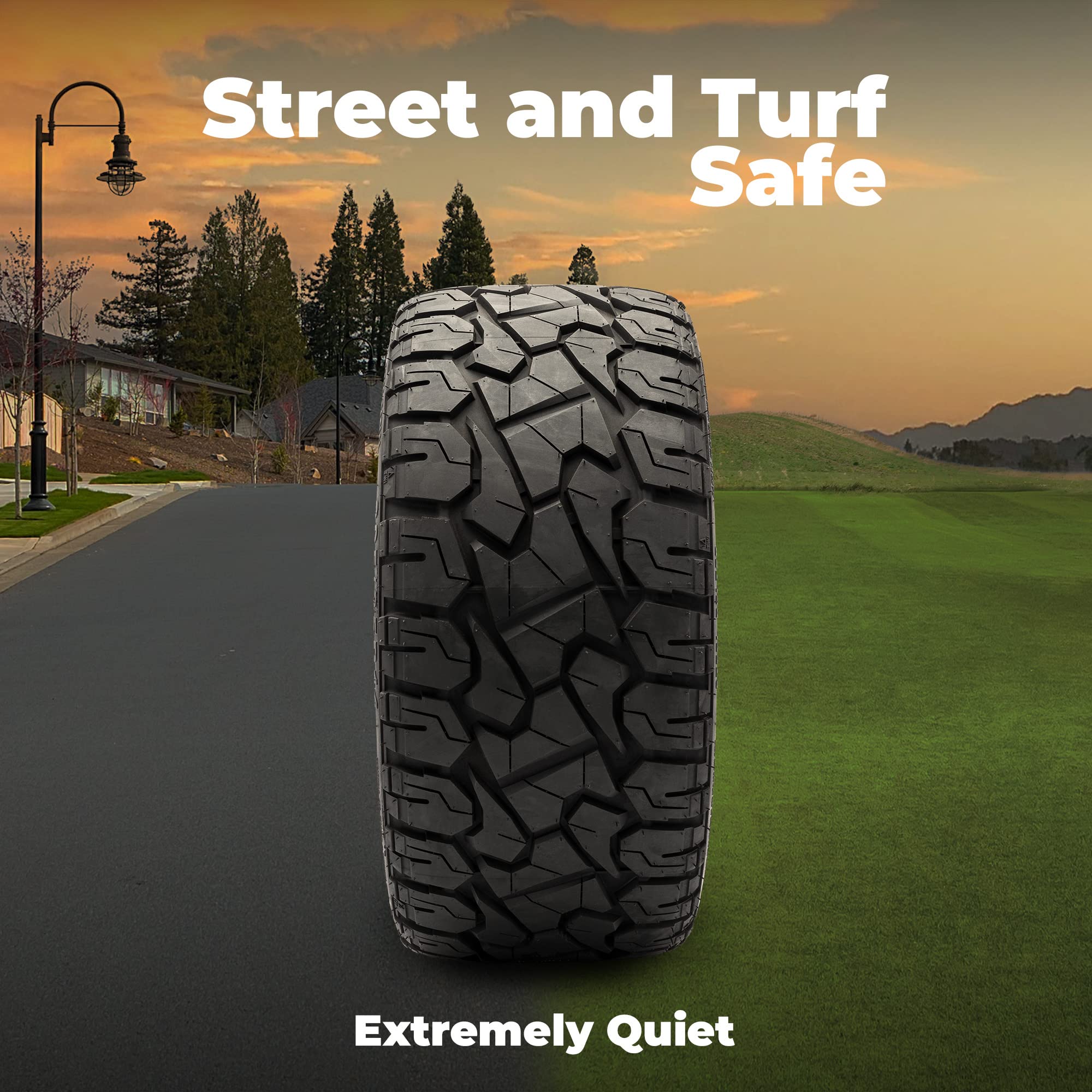 Xcomp Gladiator 23x10-14 DOT Golf Cart Tires - Set of 4 Steel Belted All-Terrain Tires for Golf Carts & Utility Vehicles - Perfect for Golf Courses, Campgrounds & Off-Road Use