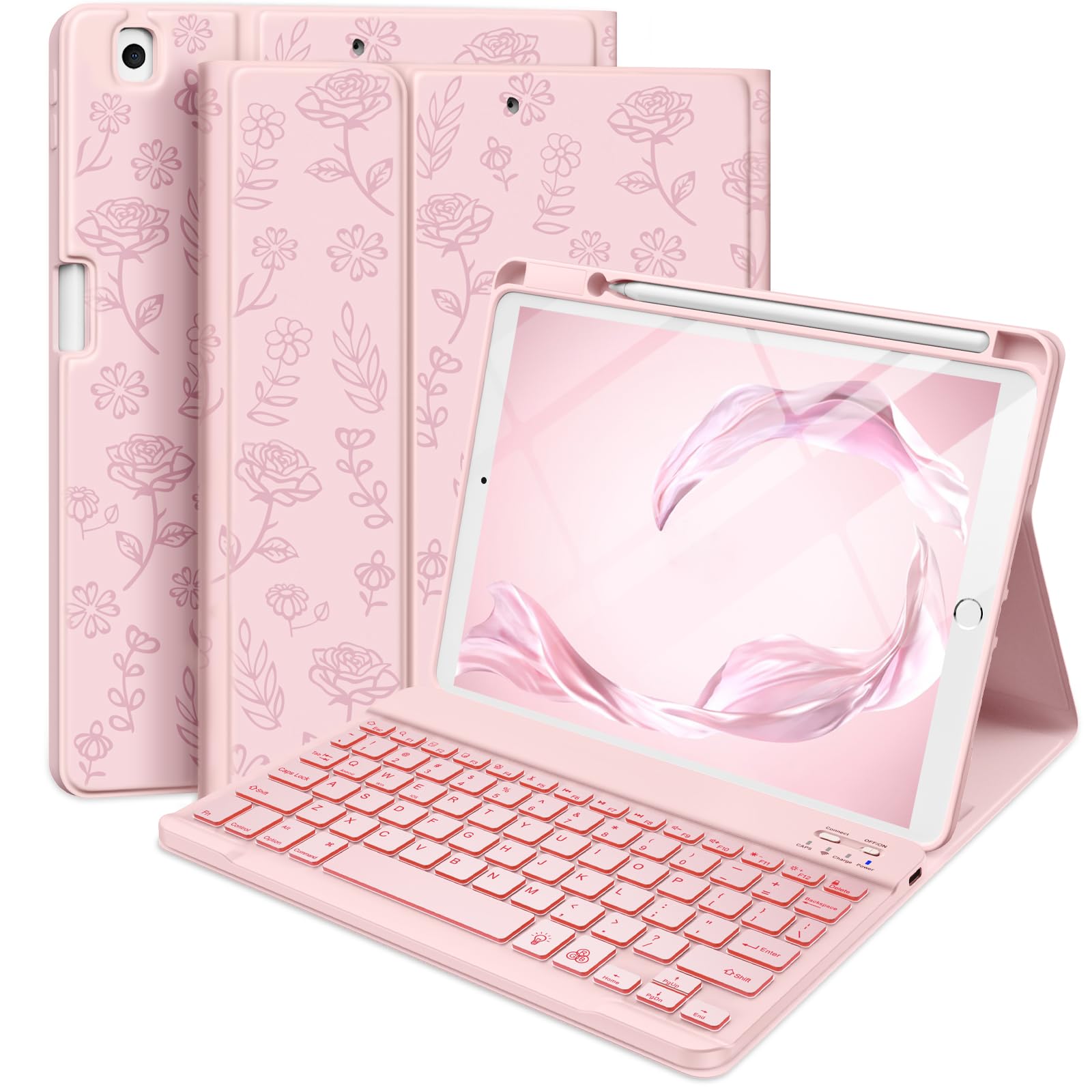 Hamile Backlit Wireless Keyboard Case for iPad 9th/8th/7th Gen 10.2