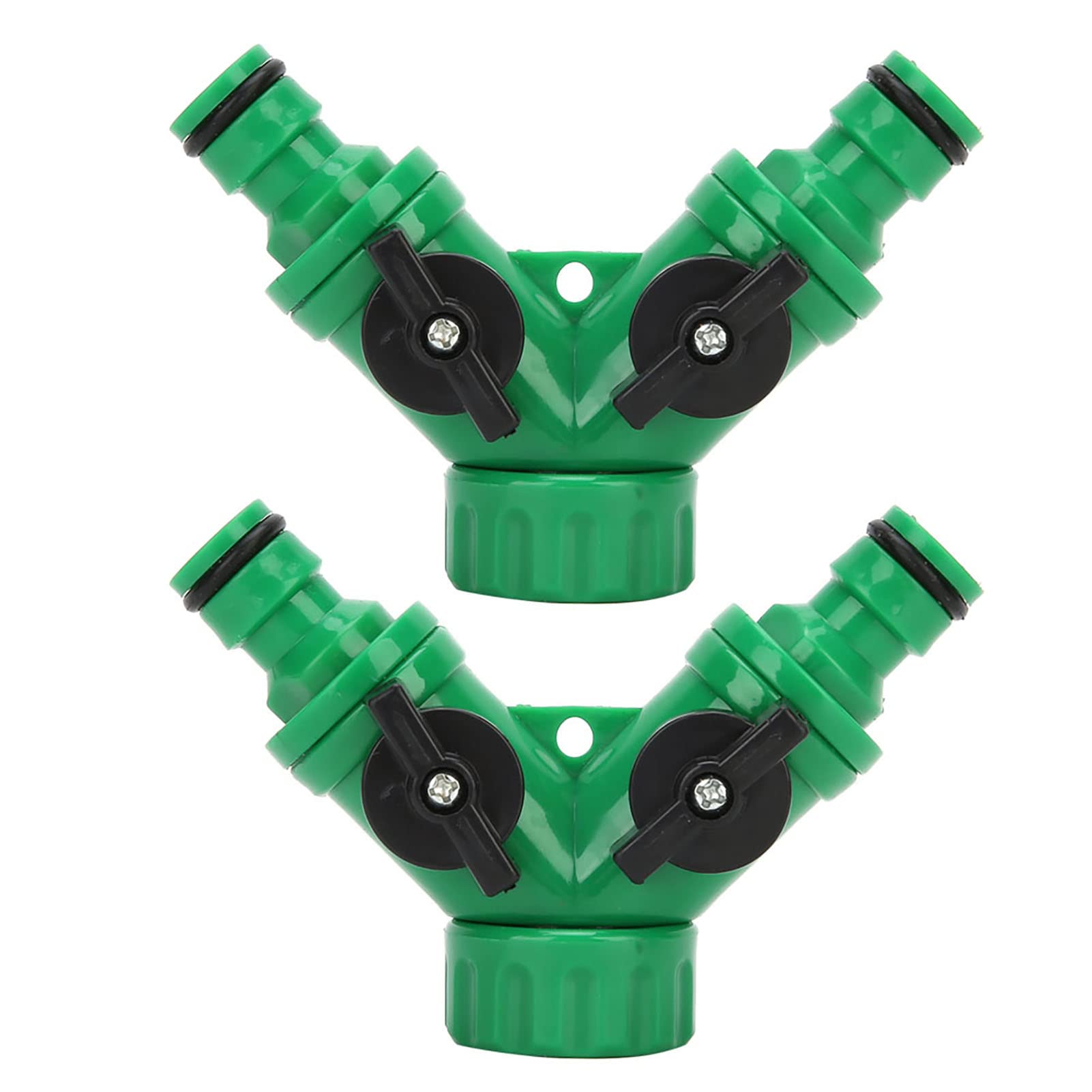 Kuuleyn 2Pcs 3-Way Garden Hose Splitter - G3/4 PNTY DN20 Water Connector Adapter with On/Off Valves - Perfect for Lawn Irrigation, Car Washing & Outdoor Watering