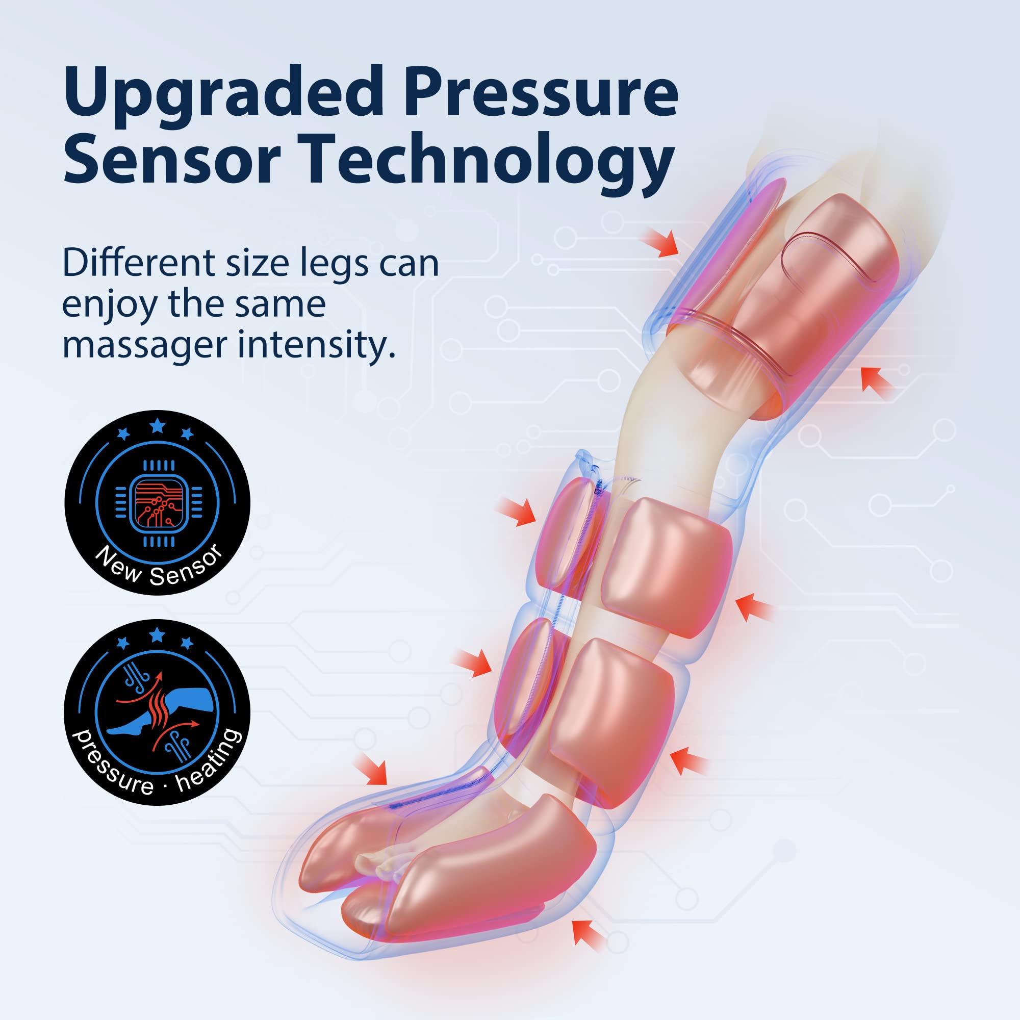 CINCOM 3-in-1 Leg Massager with Heat & Air Compression - Circulation Booster for Calf, Foot Pain Relief & Edema Recovery - FSA/HSA Eligible - Perfect for Post-Workout Recovery, Office Workers & Elderly Care