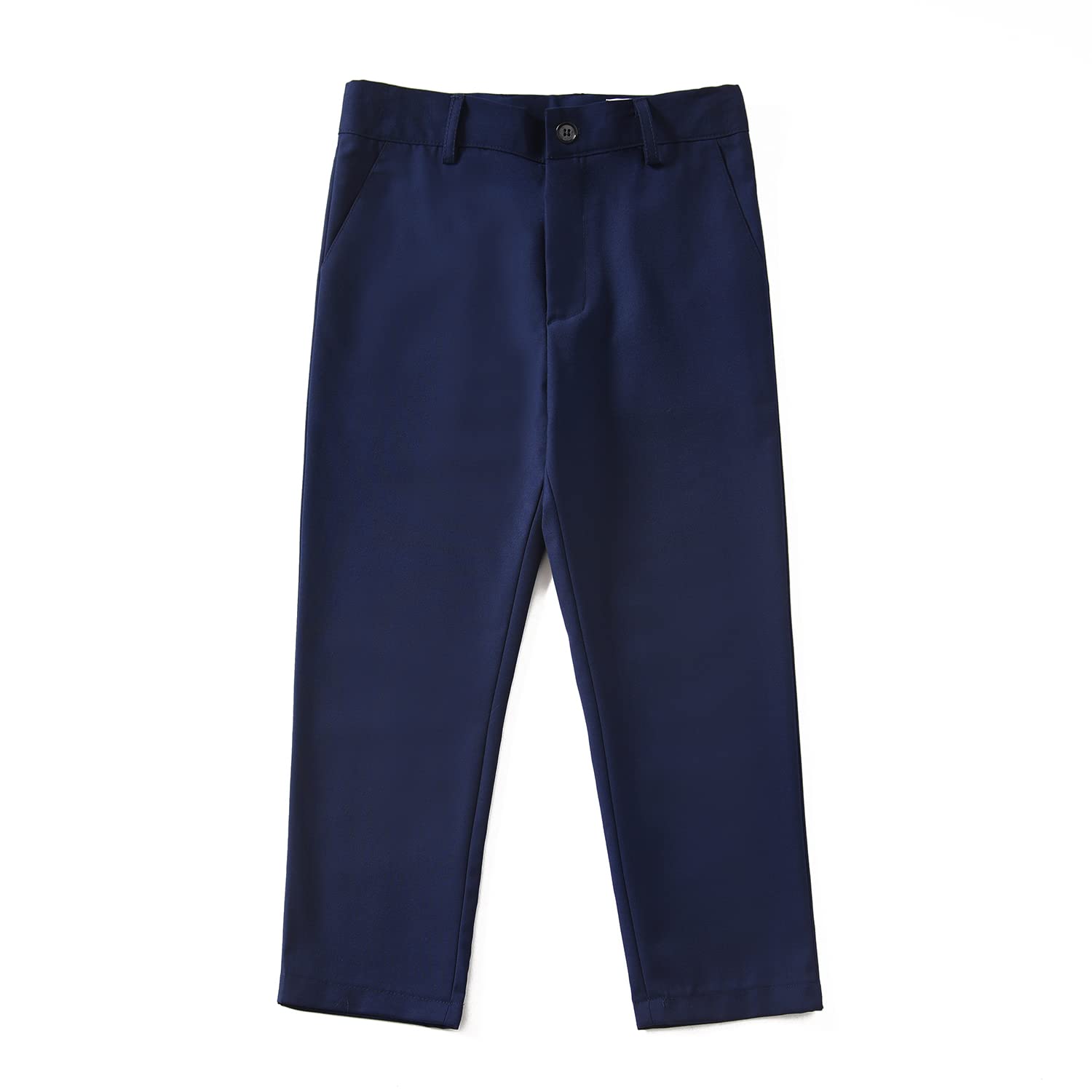 Boys Dress Pants with Adjustable Waist - Flat Front Formal Pants for Wedding, School Uniform & Special Occasions | Perfect for Church, Graduation & Dressy Events