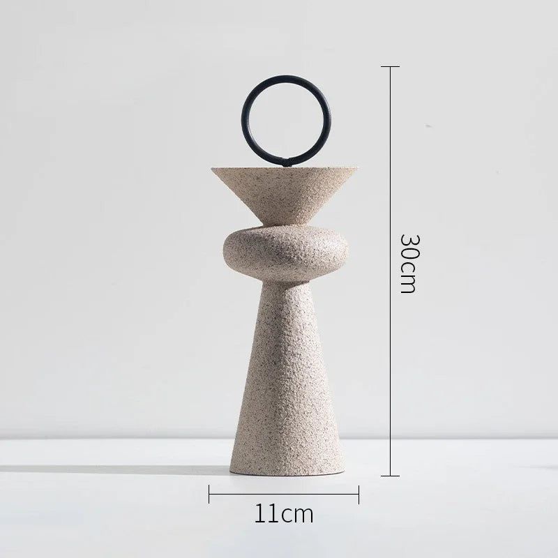 Abstract Geometric Sandstone Statue - Modern Home Decor Art Piece for Living Room, Office & Garden