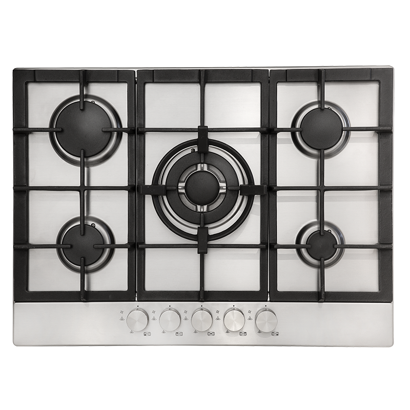 Baumatic CD7SG1 70cm 5 Burner Gas Cooktop - Stainless Steel Built-in Stove for Modern Kitchens | Perfect for Home Cooking, Baking & Entertaining