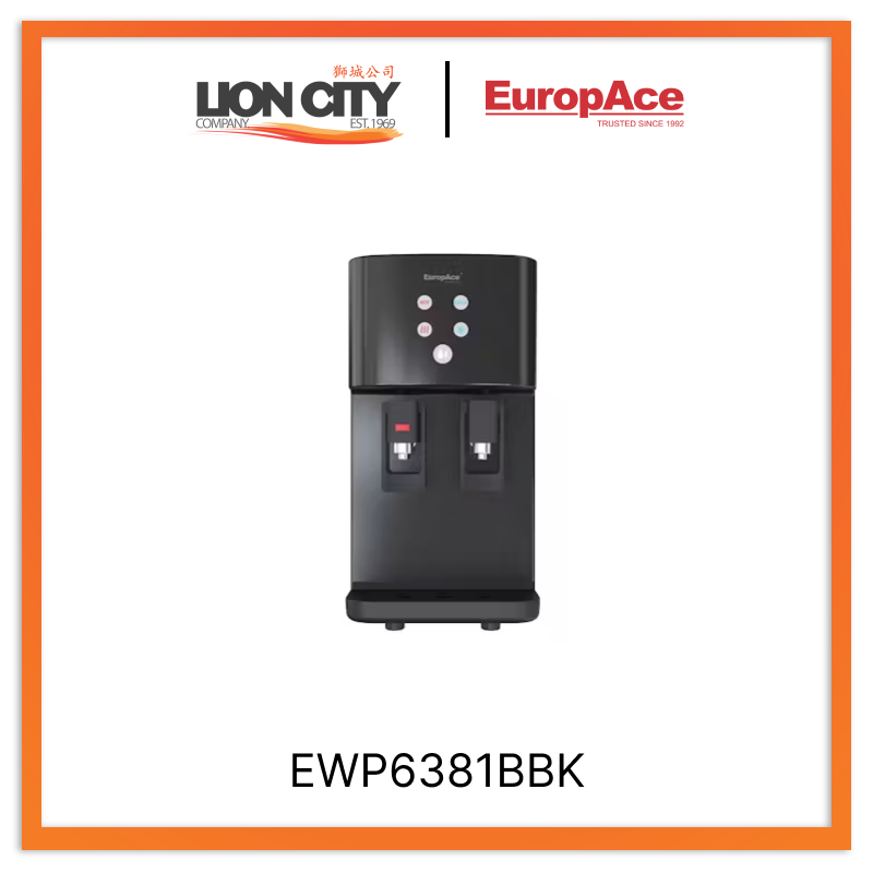 Europace EWP6381BBK SooFresh Countertop Water Dispenser with Hot & Cold Settings - Perfect for Home, Office, and Dorm Use