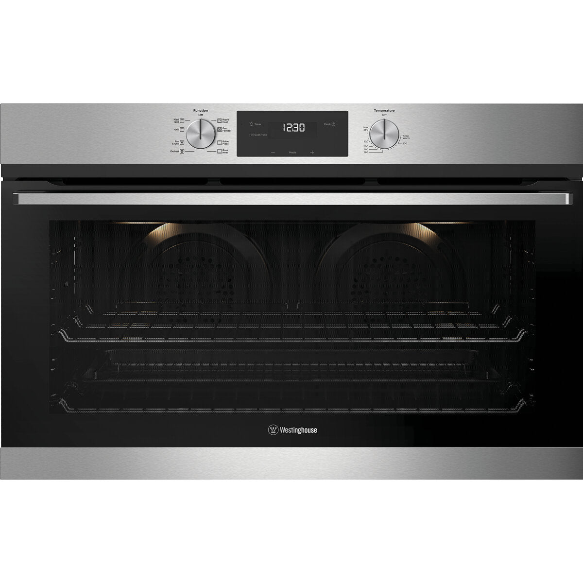 Westinghouse 90cm Multi Function Oven Stainless Steel WVE9515SD - Built-in Electric Oven with Convection, Grill & Baking Functions for Home Kitchen Cooking