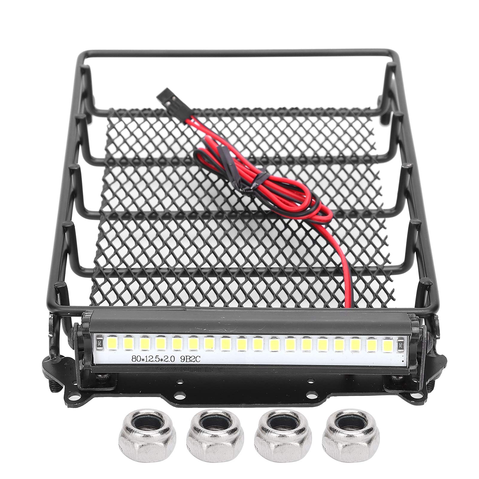Alomejor RC Car Roof Rack & Luggage Storage Box with 4 Nuts - Compatible with MN D90 & 99S RC Car Models | Perfect for Off-Road Adventures & RC Car Accessories Storage