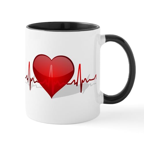 White/Black Inside - Heart Beat Mug