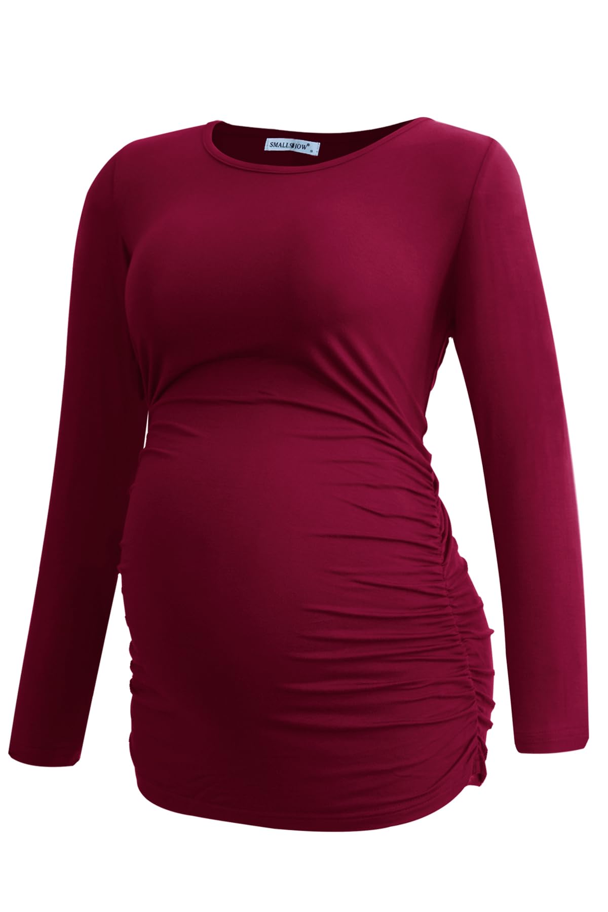 Smallshow Women's Maternity Shirts - 3 Pack Long Sleeve Pregnancy Tops for Comfort & Style | Perfect for Work, Casual Wear & Nursing