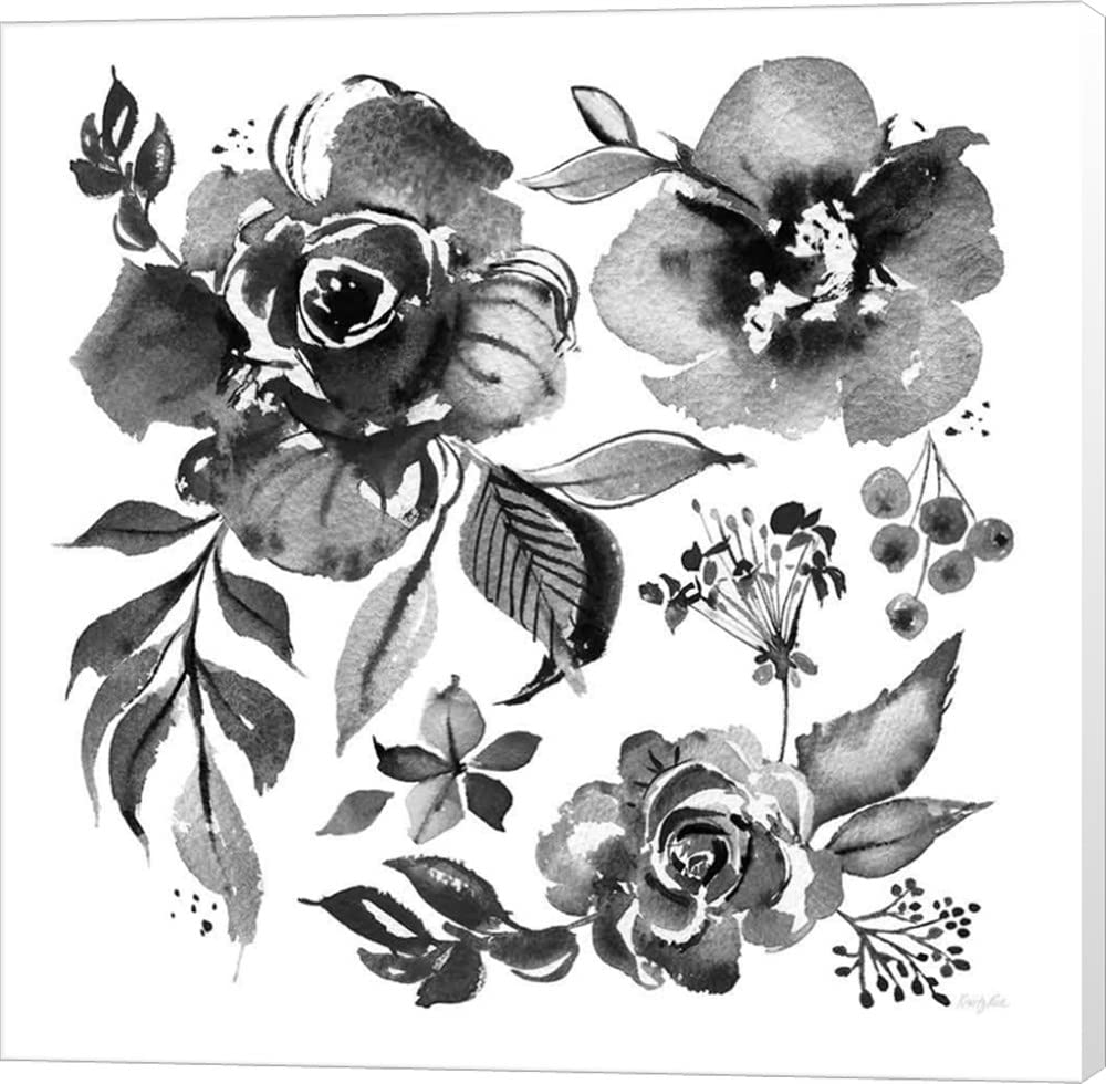 Kristy Rice Delft Delight III Black Canvas Art - 24x24 Inch Museum Wrapped Wall Decor | Perfect for Living Room, Bedroom & Office Decor
