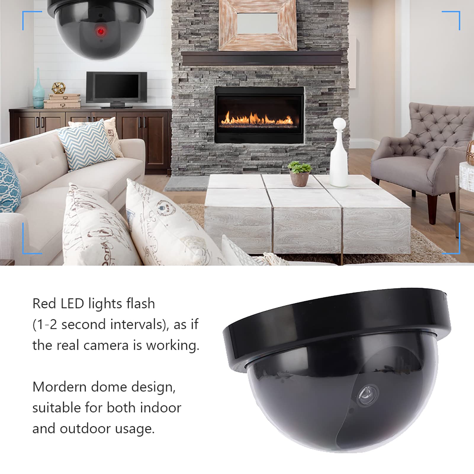 Fake Security Camera - Dummy Surveillance Camera for Home, Business & Factory Security | Cost-Effective Theft Deterrent for Indoor & Outdoor Use