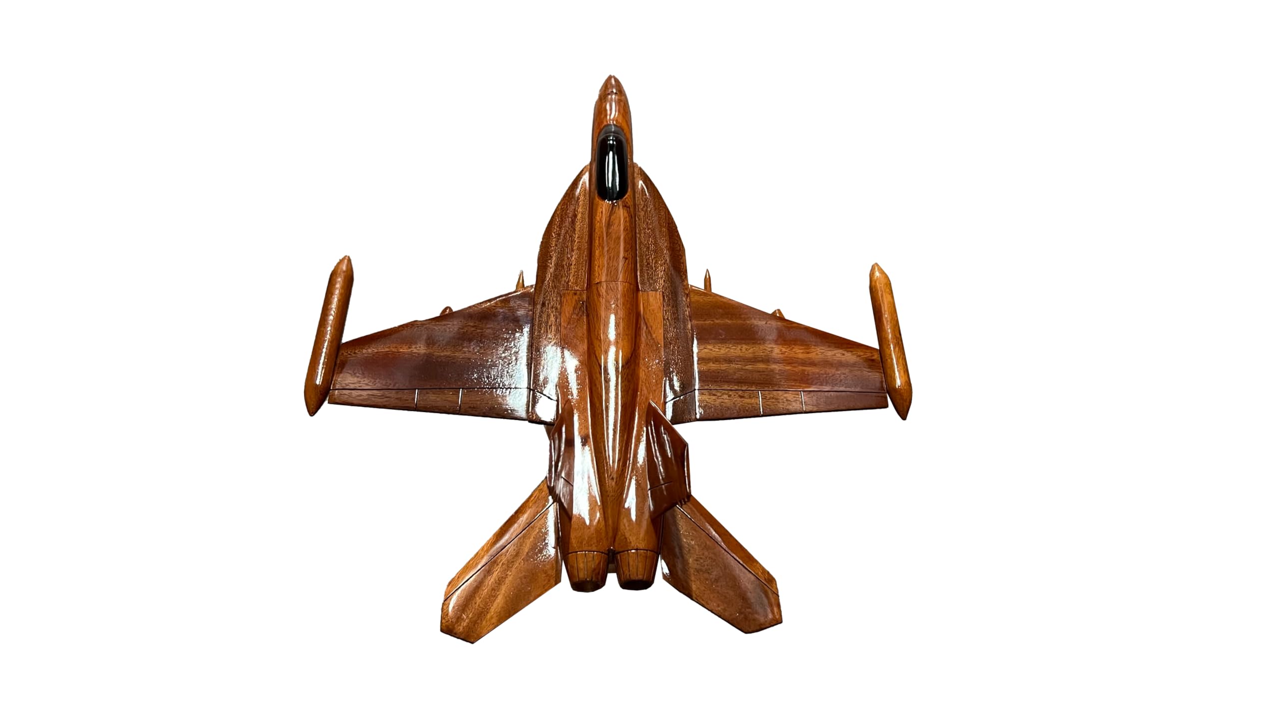 F18 Hornet Desktop Model - Handcrafted Mahogany Wood Fighter Jet Plane - Perfect for Office Decor, Aviation Enthusiast Gifts & Military Collectors Display