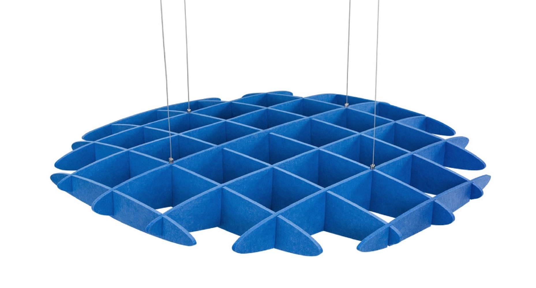 3D Acoustic Ceiling Waffle Cloud Panel - Large Size Lagoon Blue Sound Absorbing Foam by Uplift Desk | Perfect for Office, Home Studio & Classroom Noise Reduction