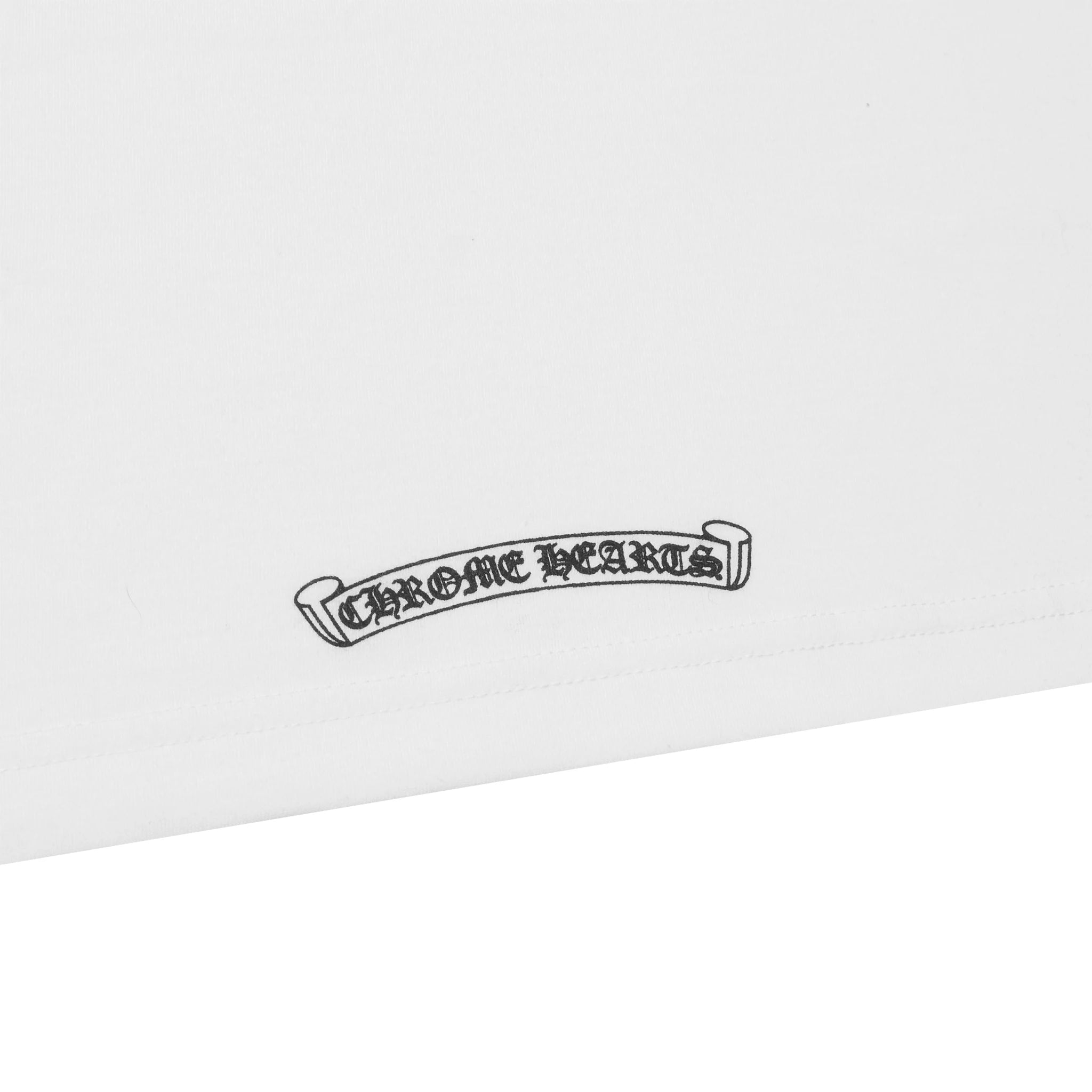Chrome Hearts Horse Shoe Pocket Logo White Cotton T-Shirt for Men - Stylish Casual Tee for Streetwear & Everyday Outfits