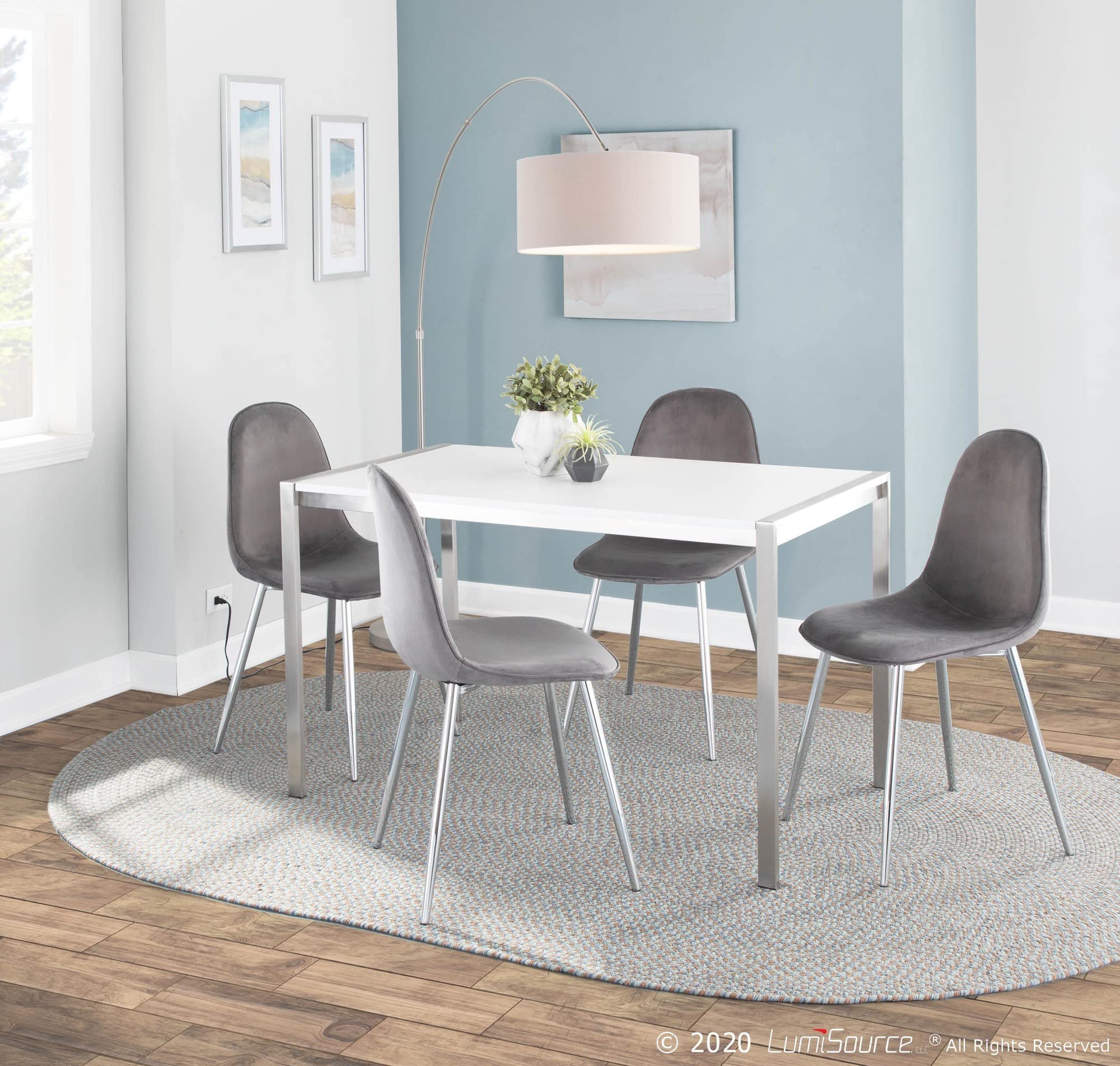 LumiSource Pebble Chair - Modern Upholstered Dining Chairs Set of 2, Comfortable Kitchen Chairs for Dining Table - Perfect for Small Spaces, Breakfast Nooks & Contemporary Home Decor