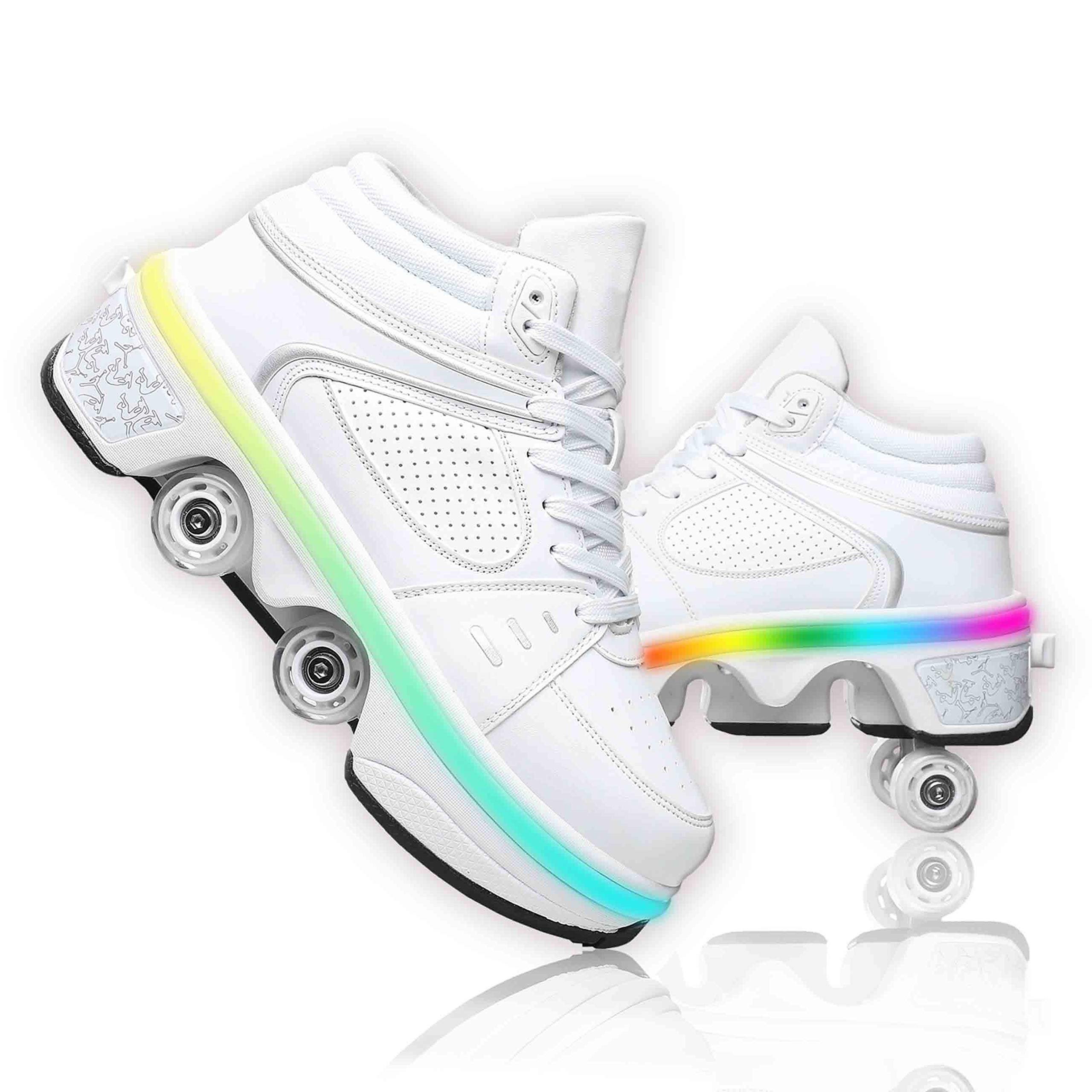 Best Deformation Roller Skates for Women, Men & Kids - Automatic Walking Shoes with Inline Wheels for Boys & Girls - Pop Out Running Shoes for Outdoor Fun & Exercise