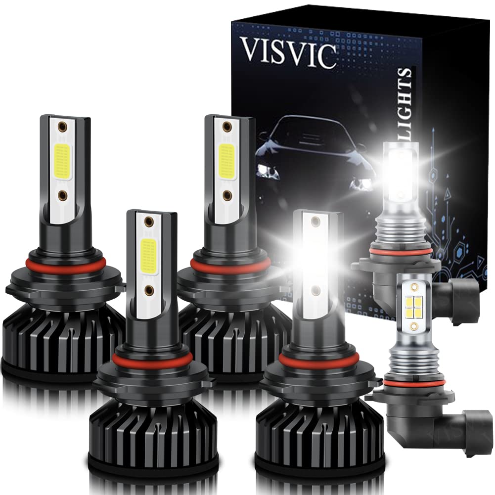 VISVIC LED Headlights Kit for GMC Sierra 2500/3500 (2003-2006) - 9005+9006+9145 Bulbs for Clear Night Driving