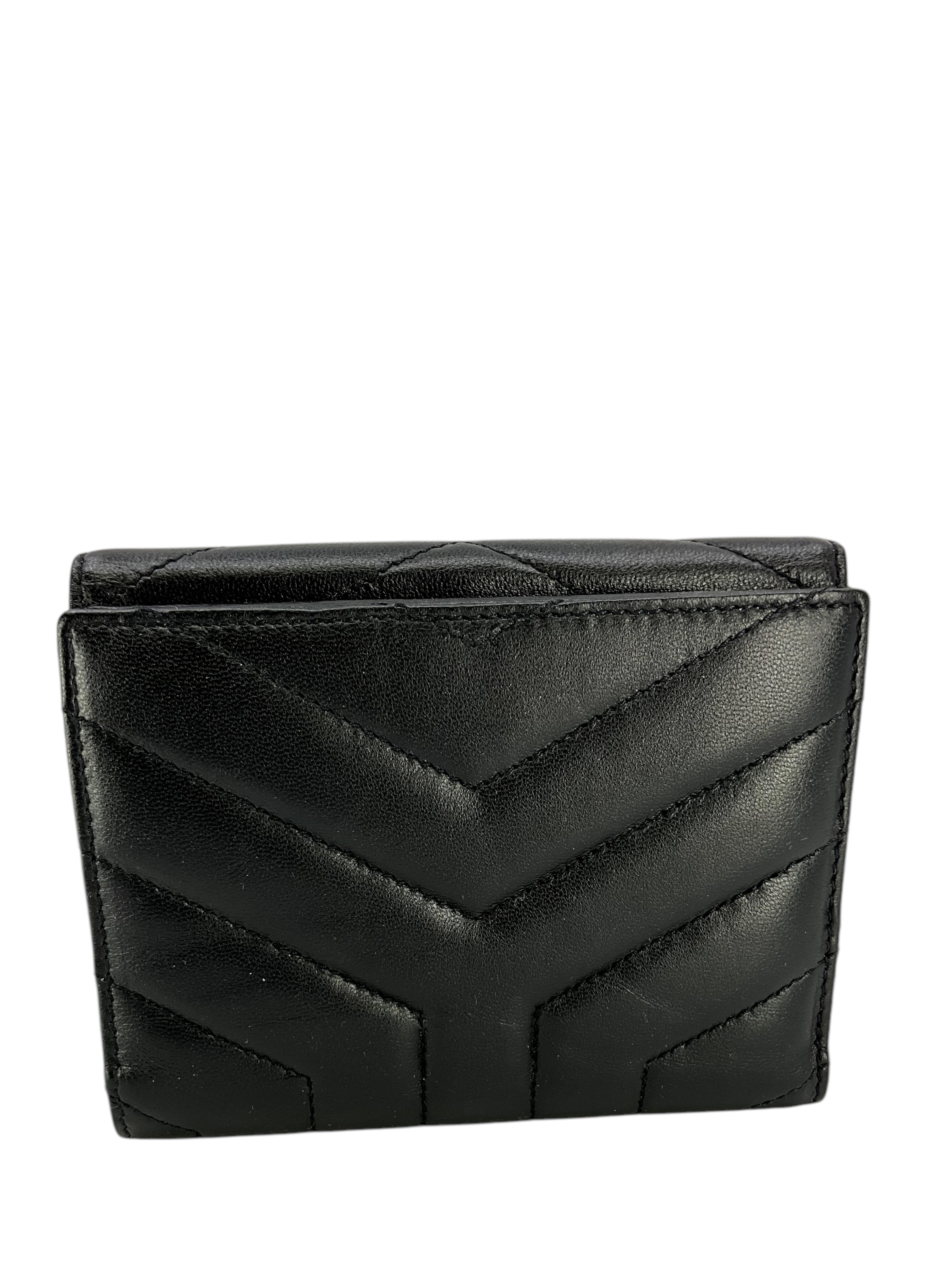 Saint Laurent YSL Quilted Lambskin Compact Loulou Wallet - Luxury Designer Wristlet Clutch for Women | Perfect for Evening Events, Parties & Date Nights