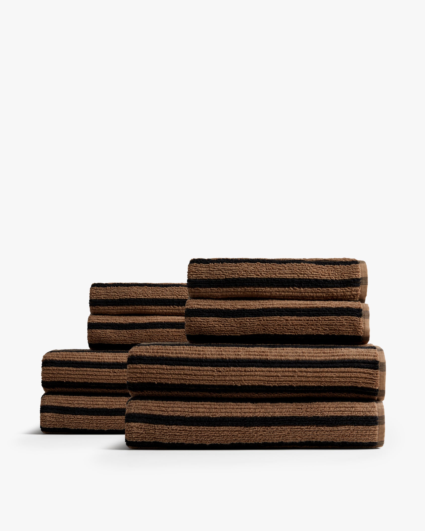 4+4 Organic Cotton Resort Stripe Bath Towel Set - Soft & Absorbent for Spa, Beach & Luxury Bathroom Decor