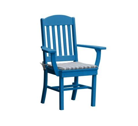 A & L Furniture Classic Dining Chair with Arms - Sturdy Wooden Dining Room Chair for Kitchen, Restaurant, and Home Decor
