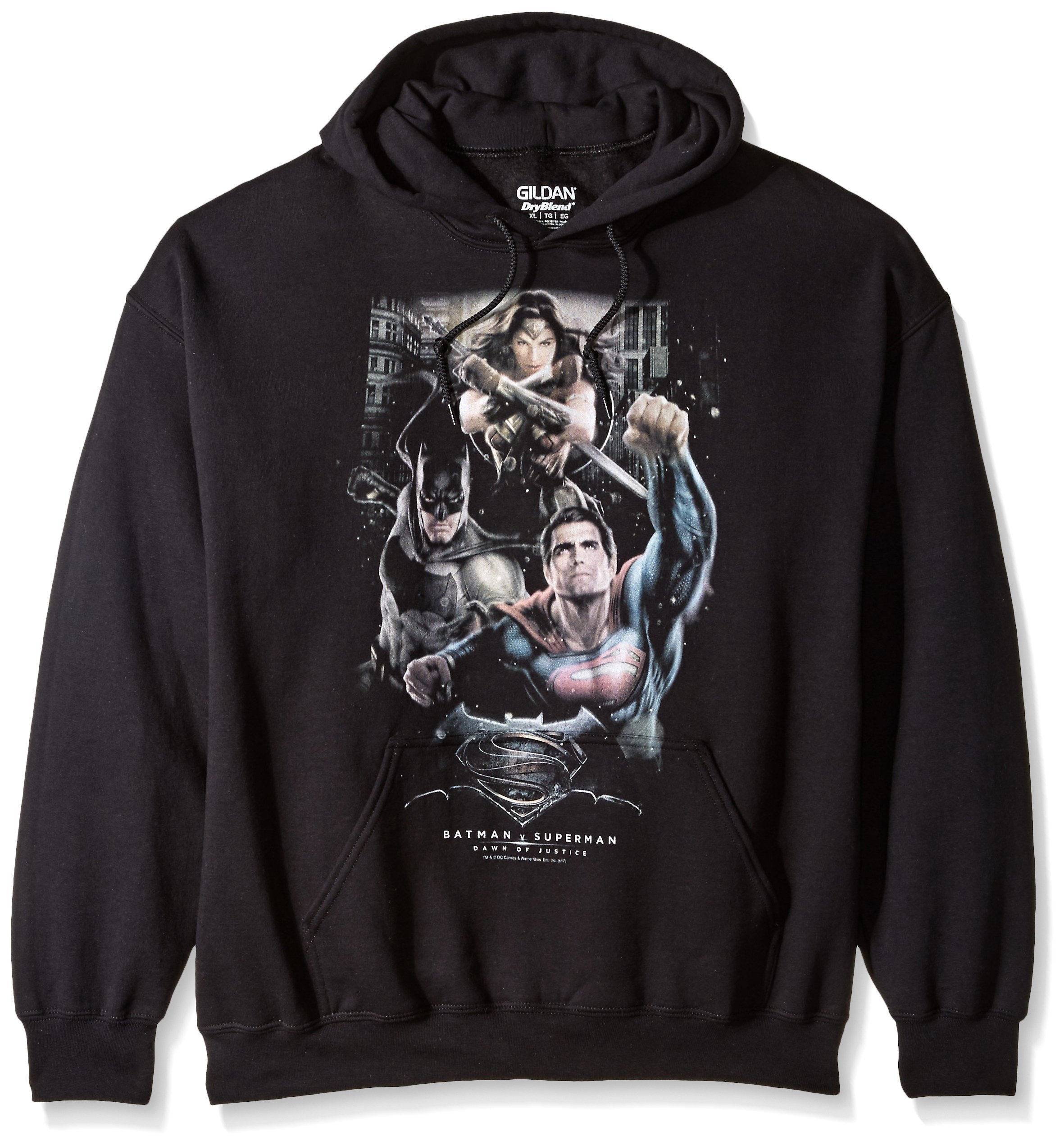 Trevco Men's Batman vs Superman Graphic Hoodie Sweatshirt - DC Comics Superhero Pullover for Casual Wear & Cosplay