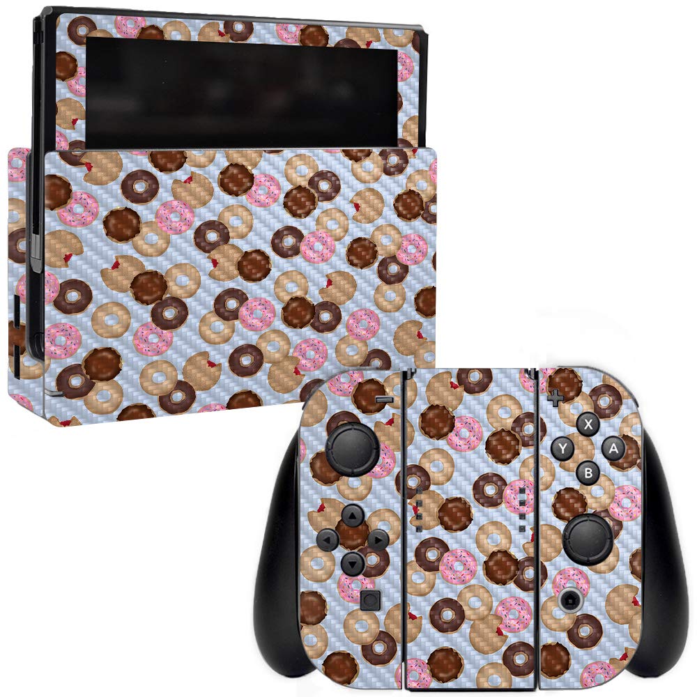Premium Carbon Fiber Skin for Nintendo Switch - Donut Binge Design | Protective & Durable Textured Vinyl Wrap | Easy to Apply, Remove & Change Styles | Made in USA | Perfect for Gaming Protection & Customization