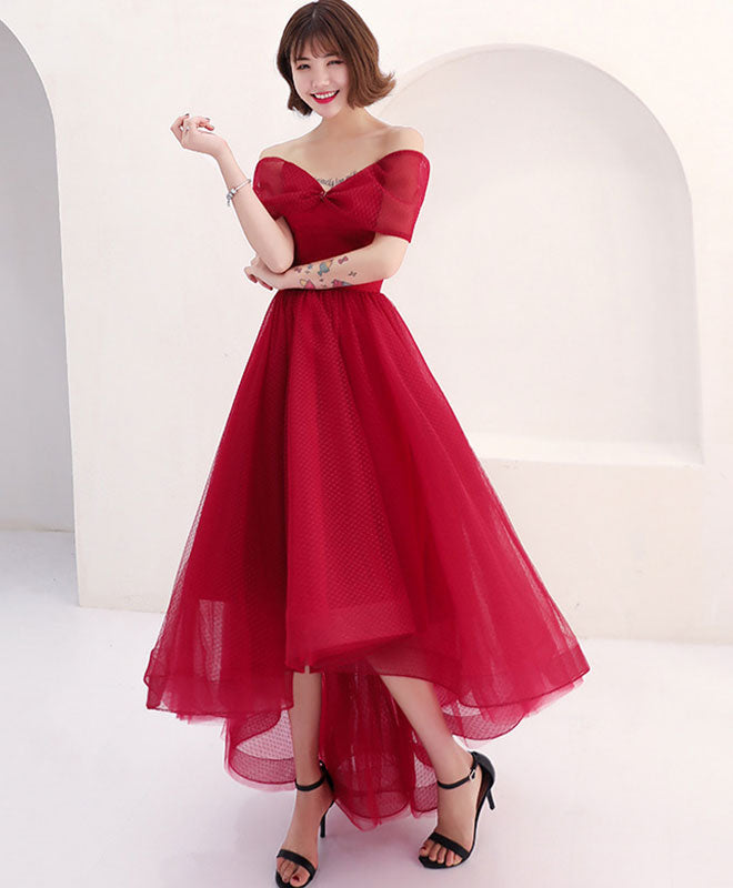 Elegant Burgundy Tulle Short Prom Dress for Women - Sexy Burgundy Evening Party Gown for Homecoming, Cocktail, Formal Events & Special Occasions