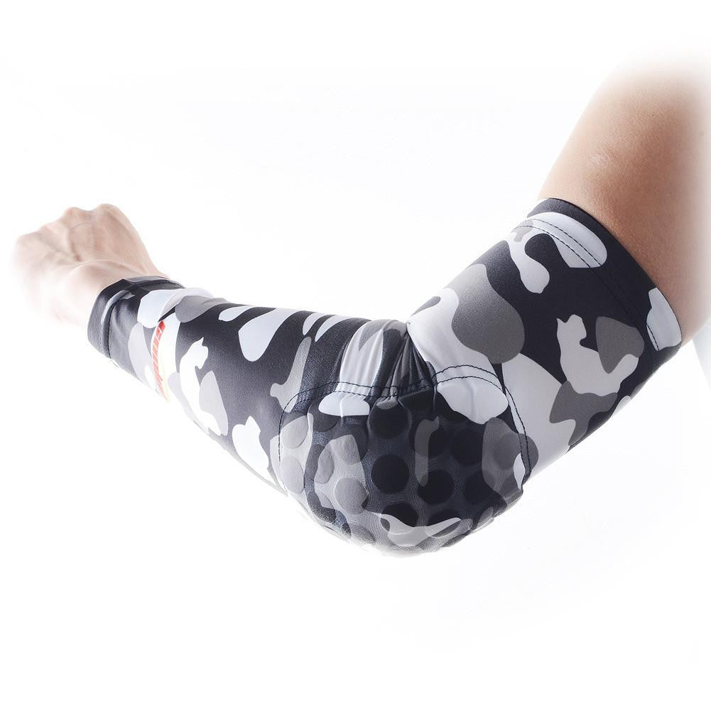Camouflage Grey Anti-Slip Arm Sleeve with Padding - Perfect for Basketball, Cycling & Outdoor Sports Protection