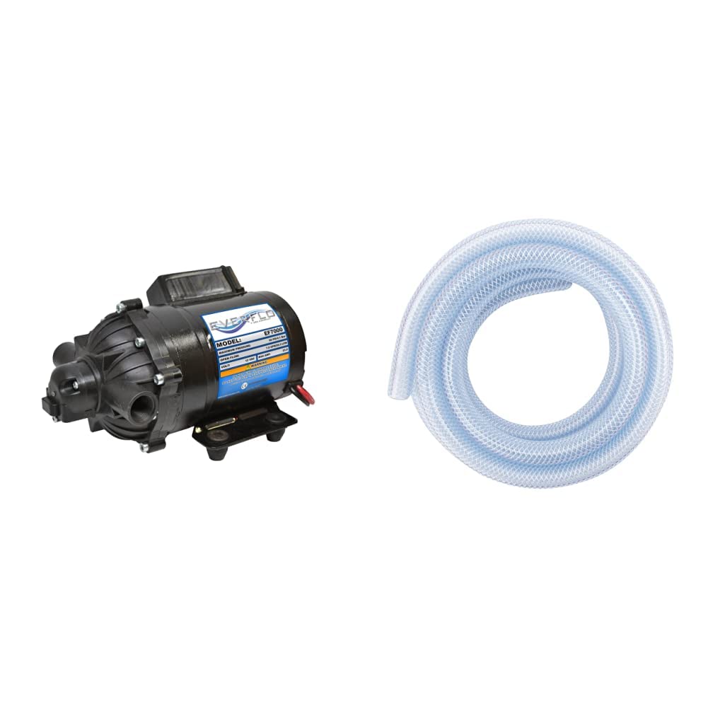Everflo EF7000-BOX 12V 7.0 GPM High Flow Diaphragm Water Pump Kit with Tubing & Accessories - Perfect for RV, Marine, Off-Grid Water Systems & Agricultural Applications
