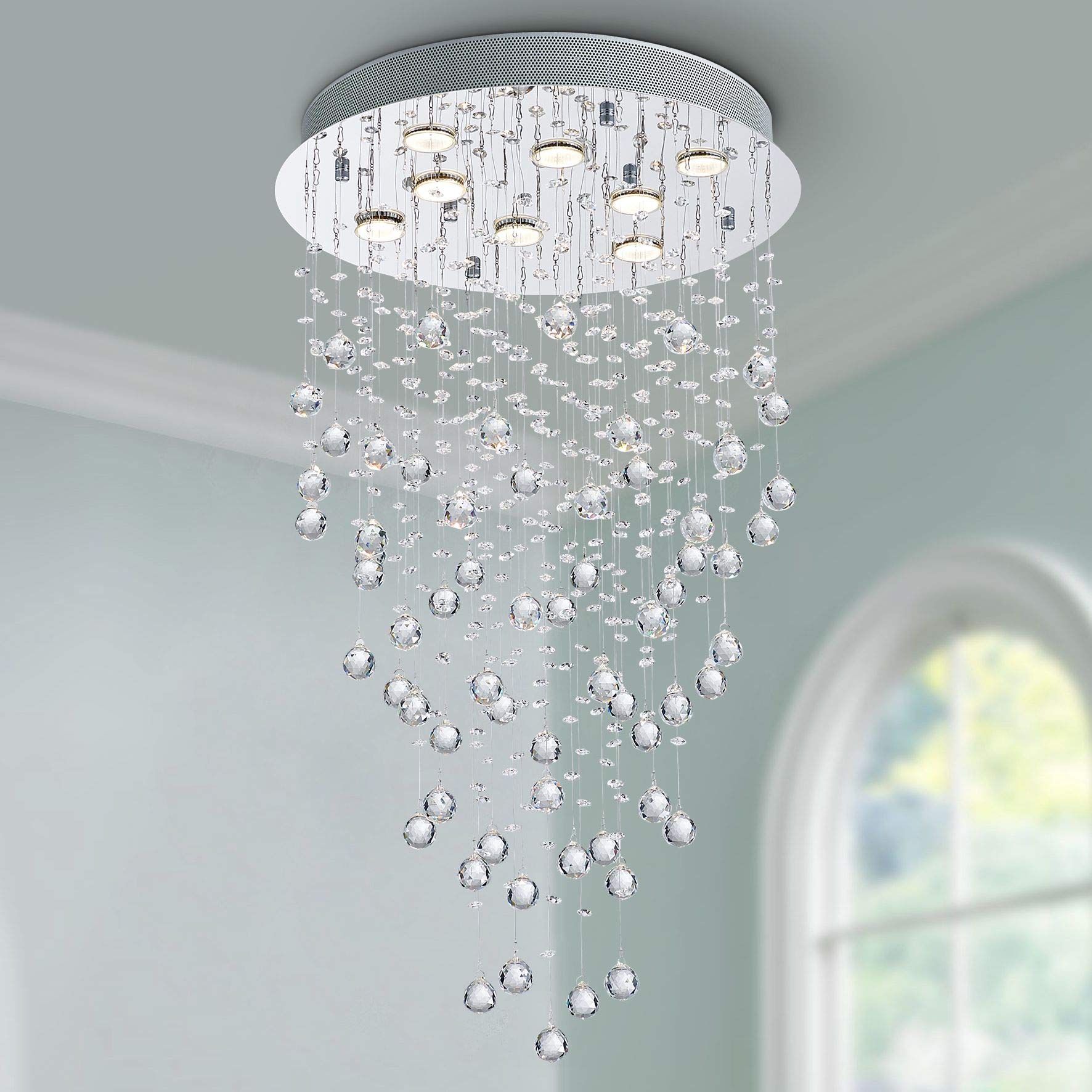 Bestier Modern Crystal Round Raindrop Chandelier - 20