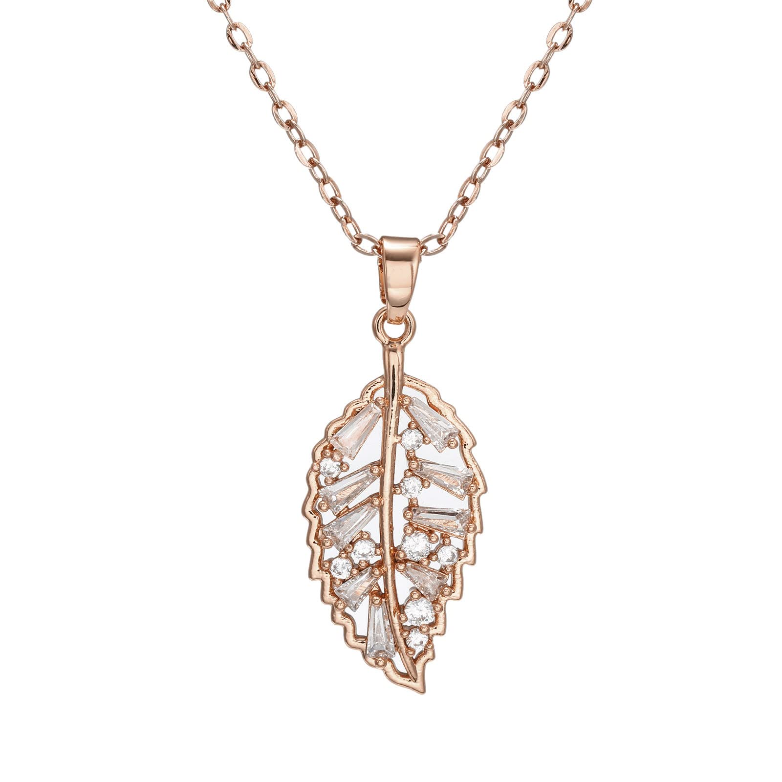 Luxury Gold Leaf Pendant Necklace for Women - Elegant Clavicle Chain Jewelry, Western Style Necklace for Party, Wedding & Everyday Wear