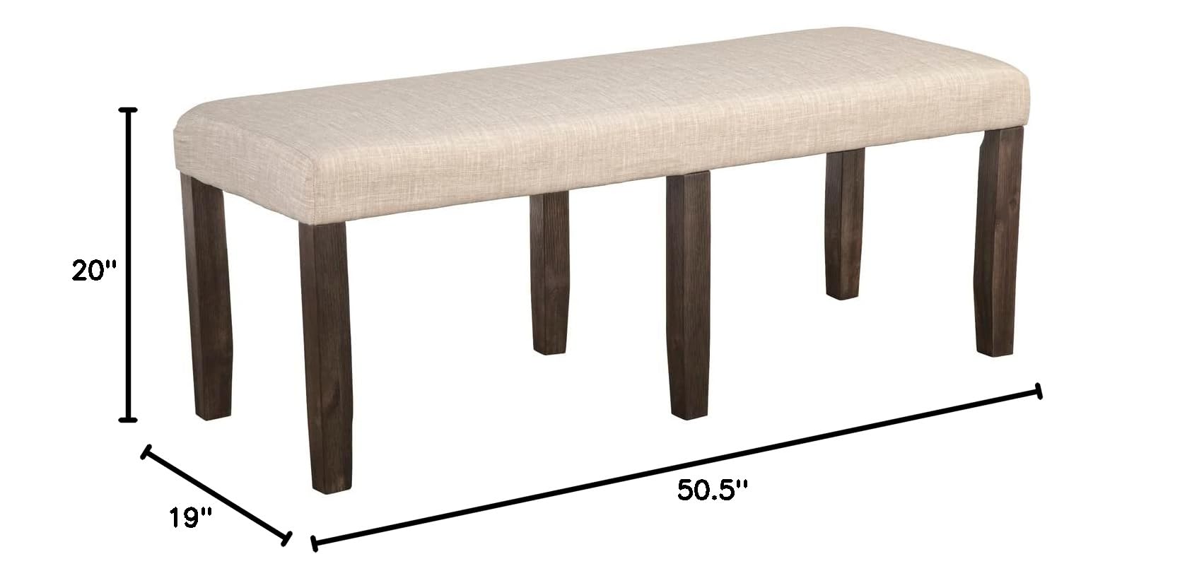 Alpine Furniture Brayden Acacia Wood & Veneer Dining Bench - Espresso Brown - Rustic Kitchen Seating for Farmhouse, Dining Room & Breakfast Nook