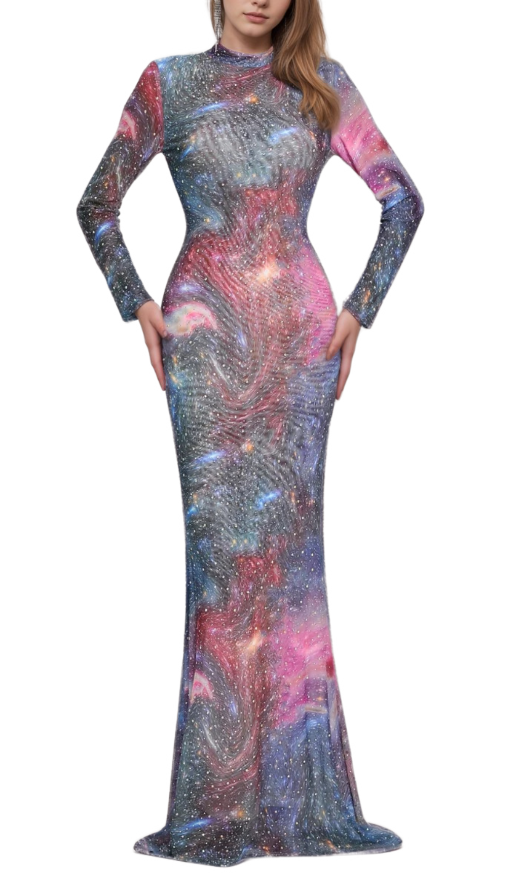 Aurora Printed Hot Drill Maxi Dress - Floral Summer Beach Dress for Women, Perfect for Vacations, Parties, and Outdoor Events