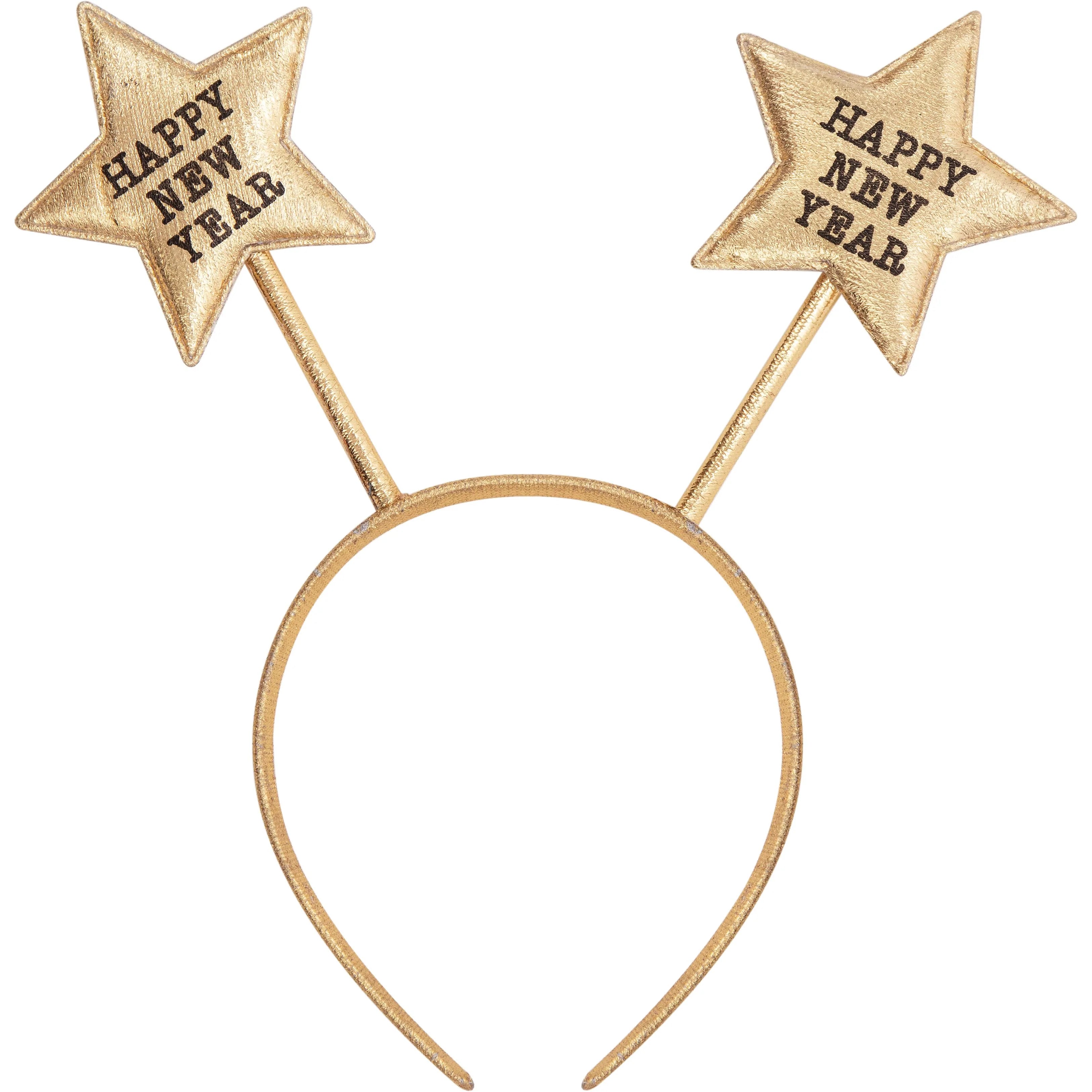 12-Piece Bulk New Year's Plastic Headbands with Boppers - Party Favors for Celebrations, Festive Events & Costume Accessories