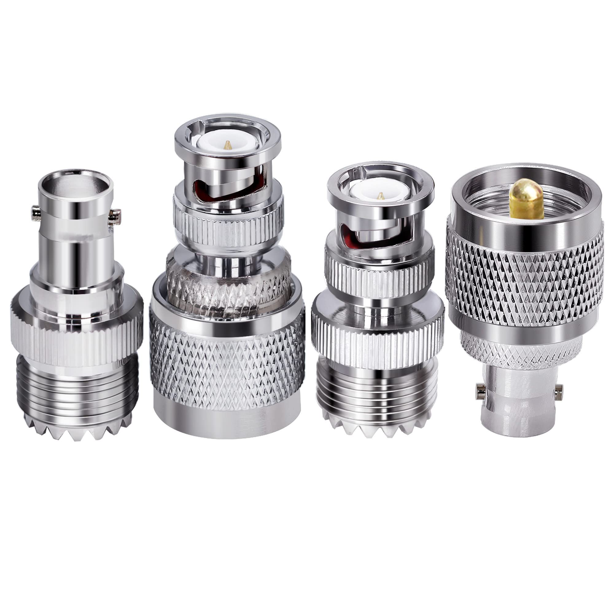 TUOLNK 4pcs PL259 to BNC Adapter Kit - SO239 Male to BNC Female Coaxial Cable Connector for CB Radio, Antenna, Ham Radio, CCTV, and Extension Cables - Perfect for Signal Transmission and Equipment Connection