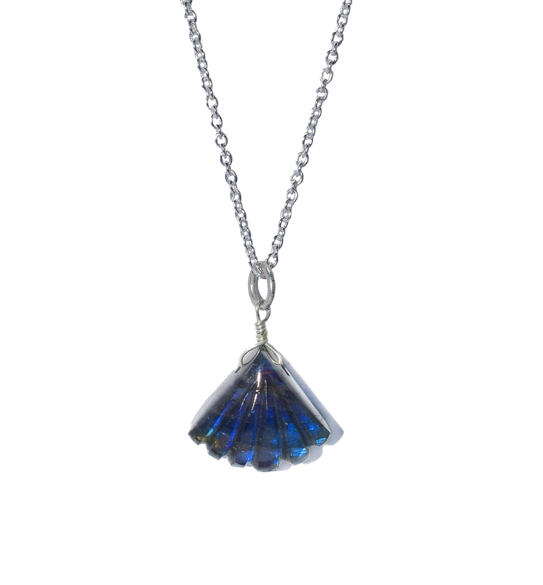 Labradorite Shell Necklace - Healing Gemstone Jewelry Gift for Women | Birthday & Spiritual Use