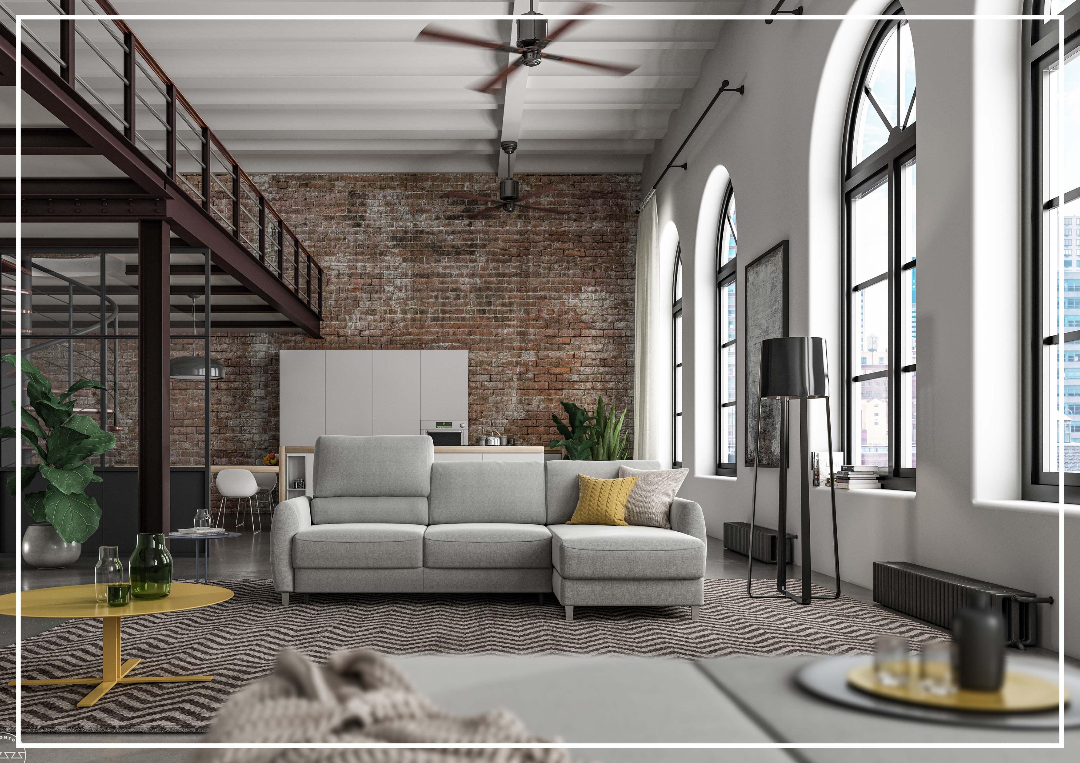 Luonto Delta 3-Seater Fabric Full XL Sectional Sofa Sleeper with Reversible Chaise - Modern Living Room Furniture for Small Spaces, Comfortable Sleeper Sofa for Guests, Perfect for Apartments and Cozy Homes