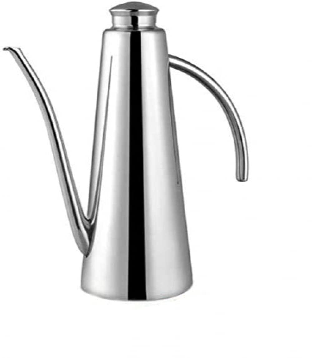 Premium Stainless Steel Olive Oil & Vinegar Dispenser Bottle - 750ml Leak-Proof Design with Long Spout (Silver) - Perfect for Kitchen, Restaurant & Salad Dressing