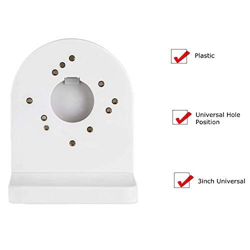 Universal ABS Plastic Dome Camera Bracket - Adjustable Anti-Static Indoor/Outdoor Wall & Ceiling Mount for CCTV, DVR, IP Cameras | Secure Surveillance Solution for Home & Business Security | Weatherproof & Durable Design (White) - Perfect for Monitoring Entrances, Driveways & Backyards